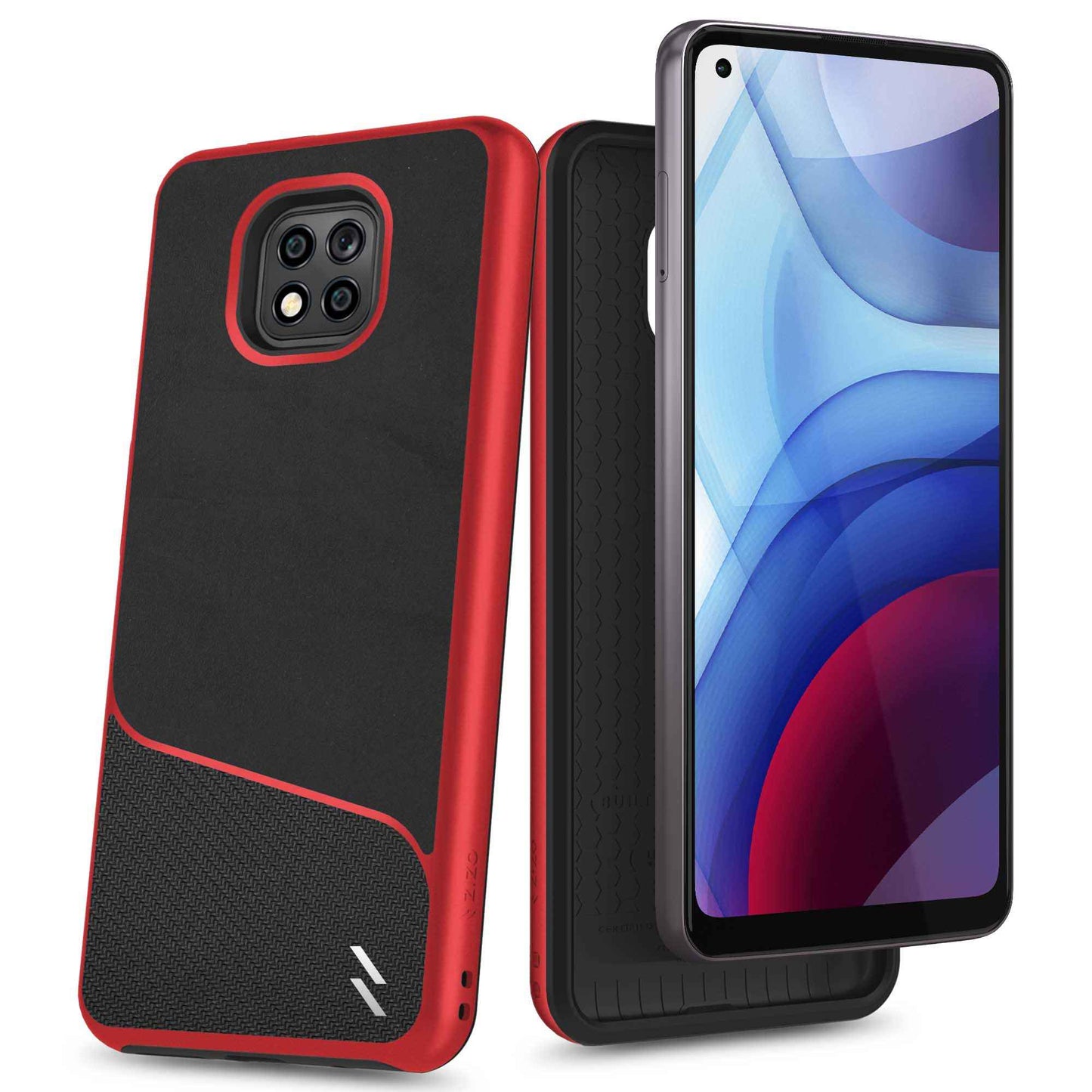 ZIZO DIVISION Series Moto G Power (2021) Case - Black & Red - ZIZO Wireless