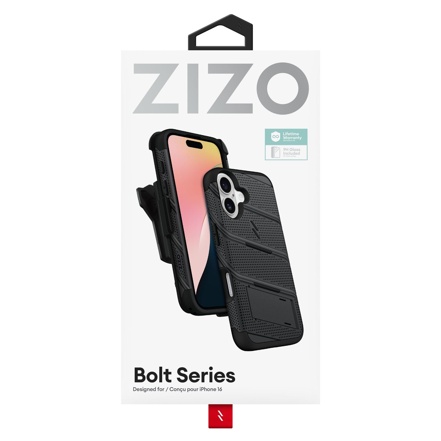 ZIZO BOLT Bundle iPhone 16 Case with Tempered Glass