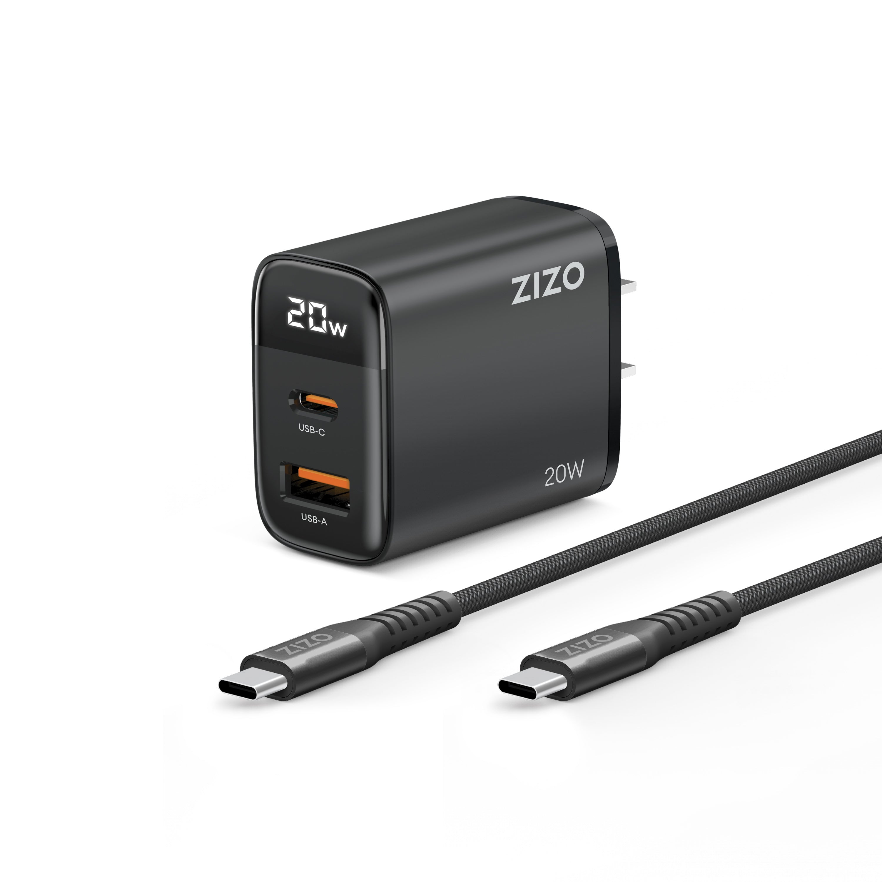 ZIZO PowerVault 20W Charger Bundle with 4FT Braided Nylon USB-C