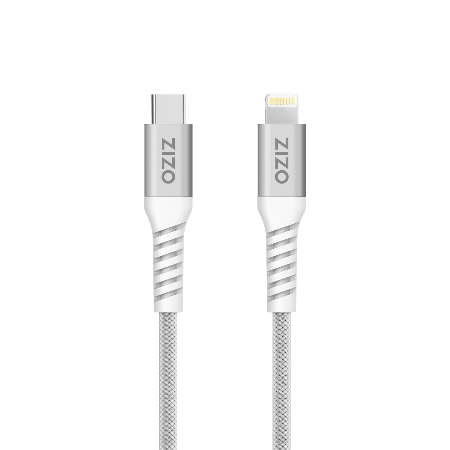 ZIZO PowerVault 5FT Braided Nylon USB-C to Lightning Cable - White