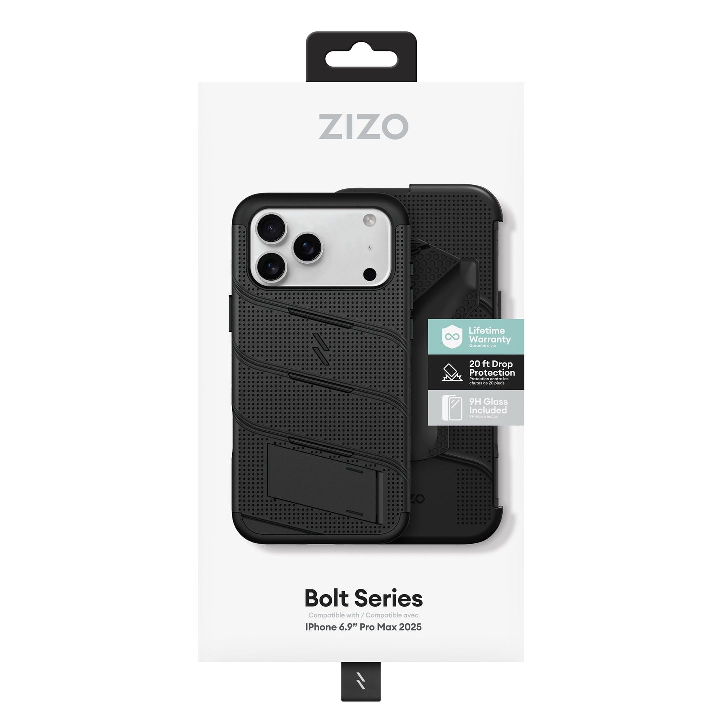 ZIZO BOLT Series iPhone 17 Pro Max MagSafe Case - Black