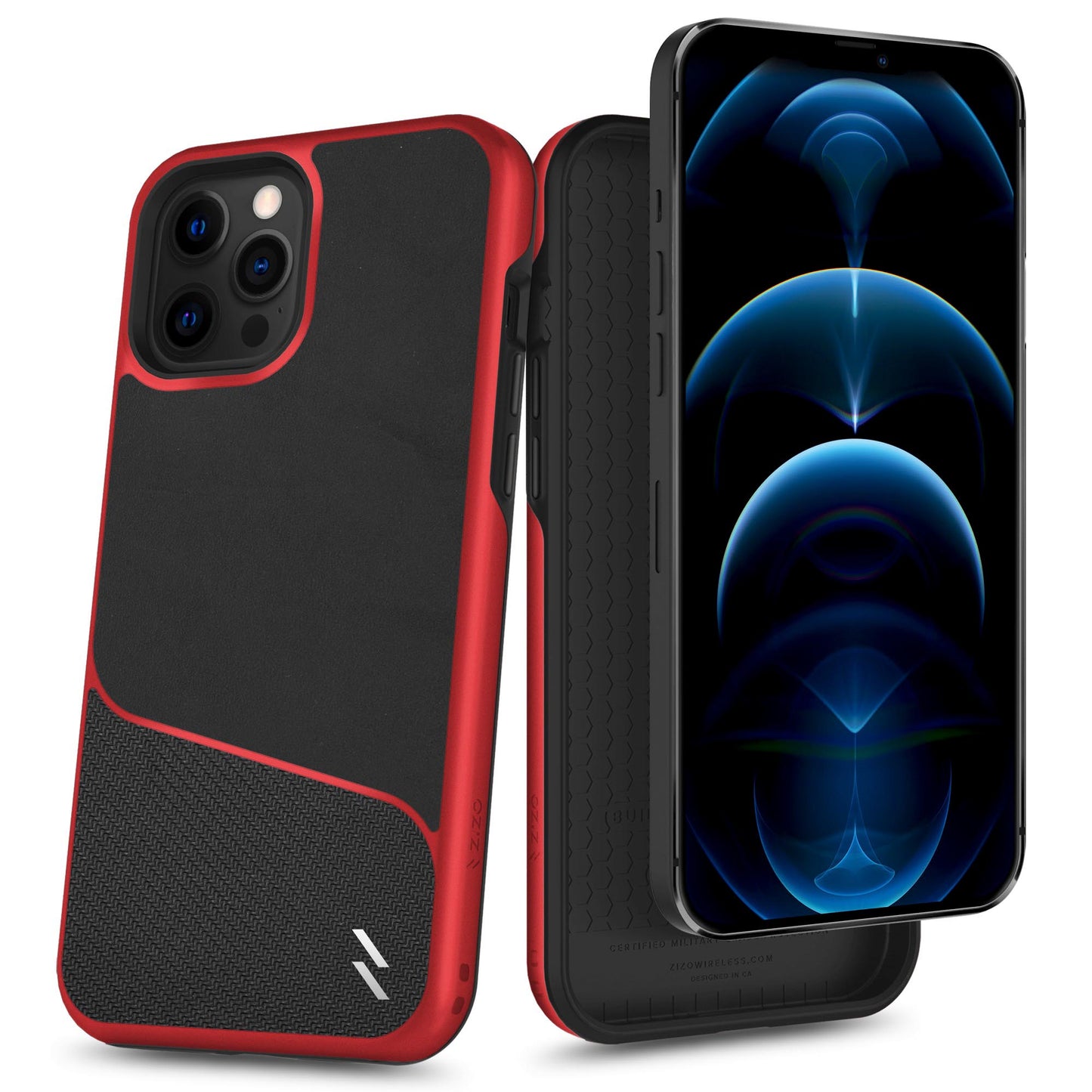 ZIZO DIVISION Series iPhone 12 Pro Max Case - Black & Red - ZIZO Wireless