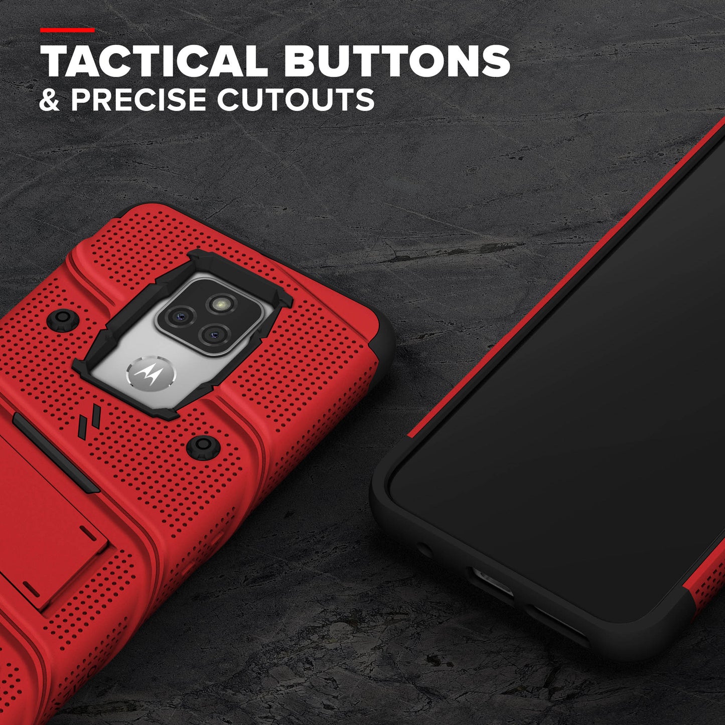 ZIZO BOLT Series Moto G Play (2021) Case - Red & Black