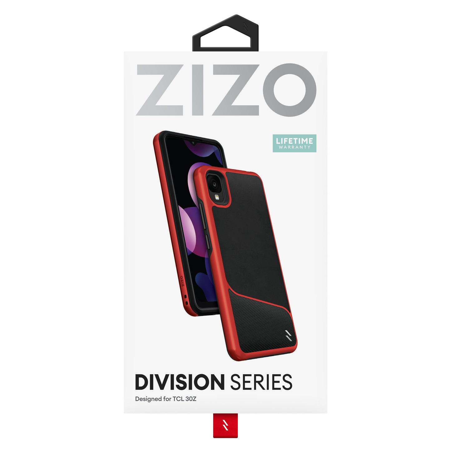 ZIZO DIVISION Series TCL 30 Z Case - Black & Red - ZIZO Wireless