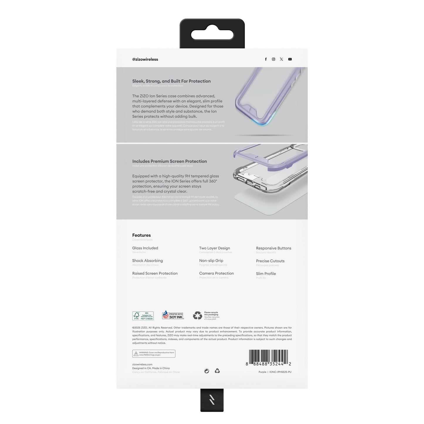 ZIZO ION Series iPhone 16e Case - Purple