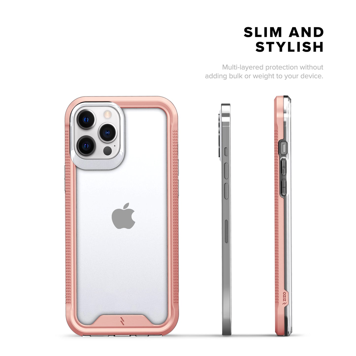 ZIZO ION Series iPhone 12 Pro Max Case - Rose Gold & Clear - ZIZO Wireless