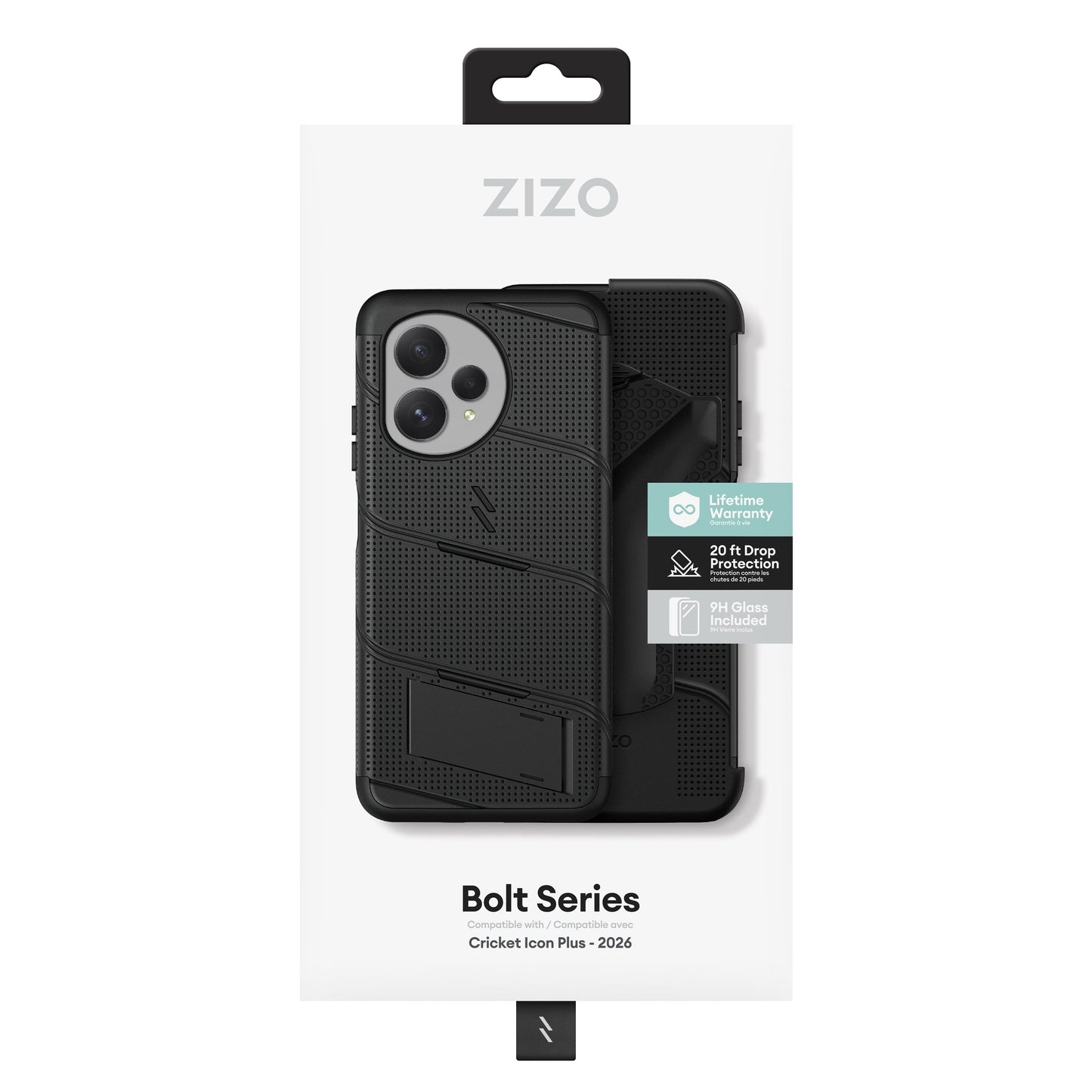 ZIZO BOLT Series Cricket Icon Plus 2026 Case - Black - ZIZO Wireless