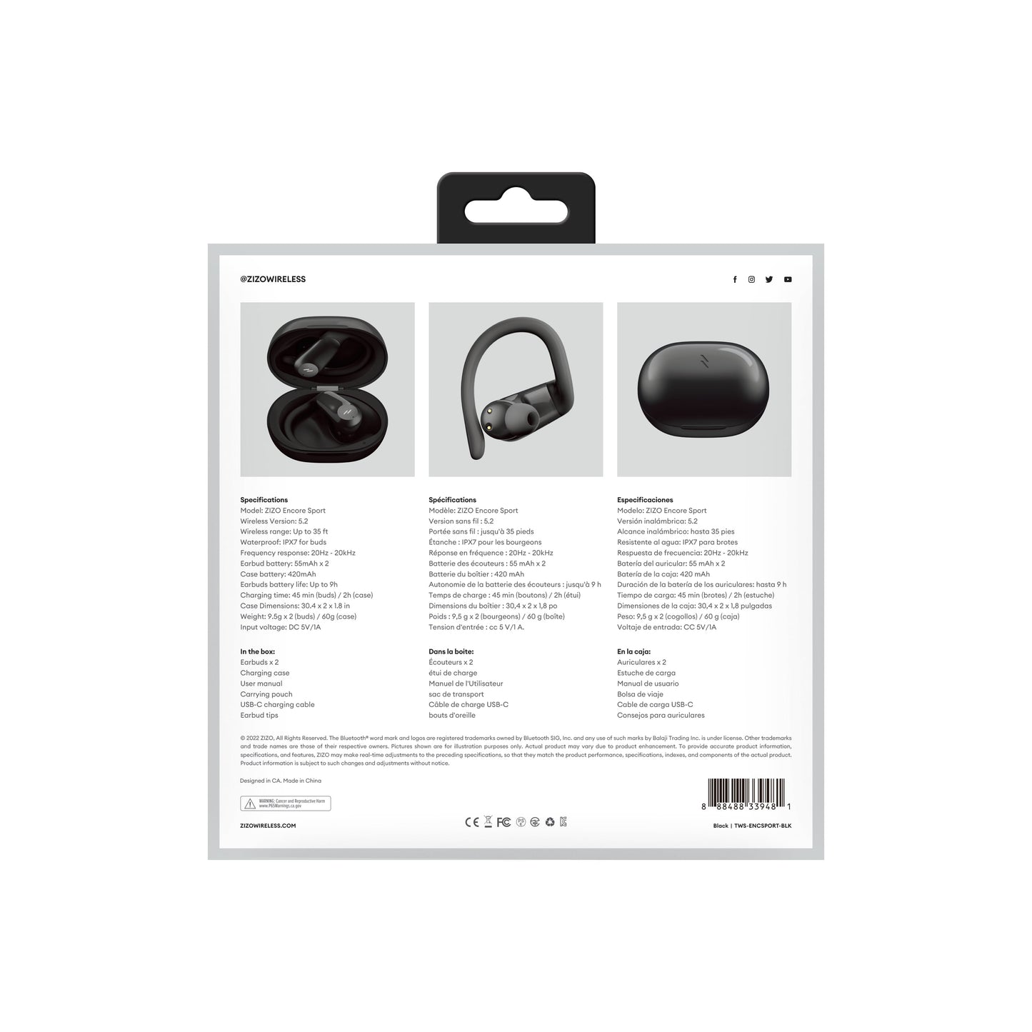 ZIZO Encore Sport Active Wireless Earbuds - ZIZO Wireless