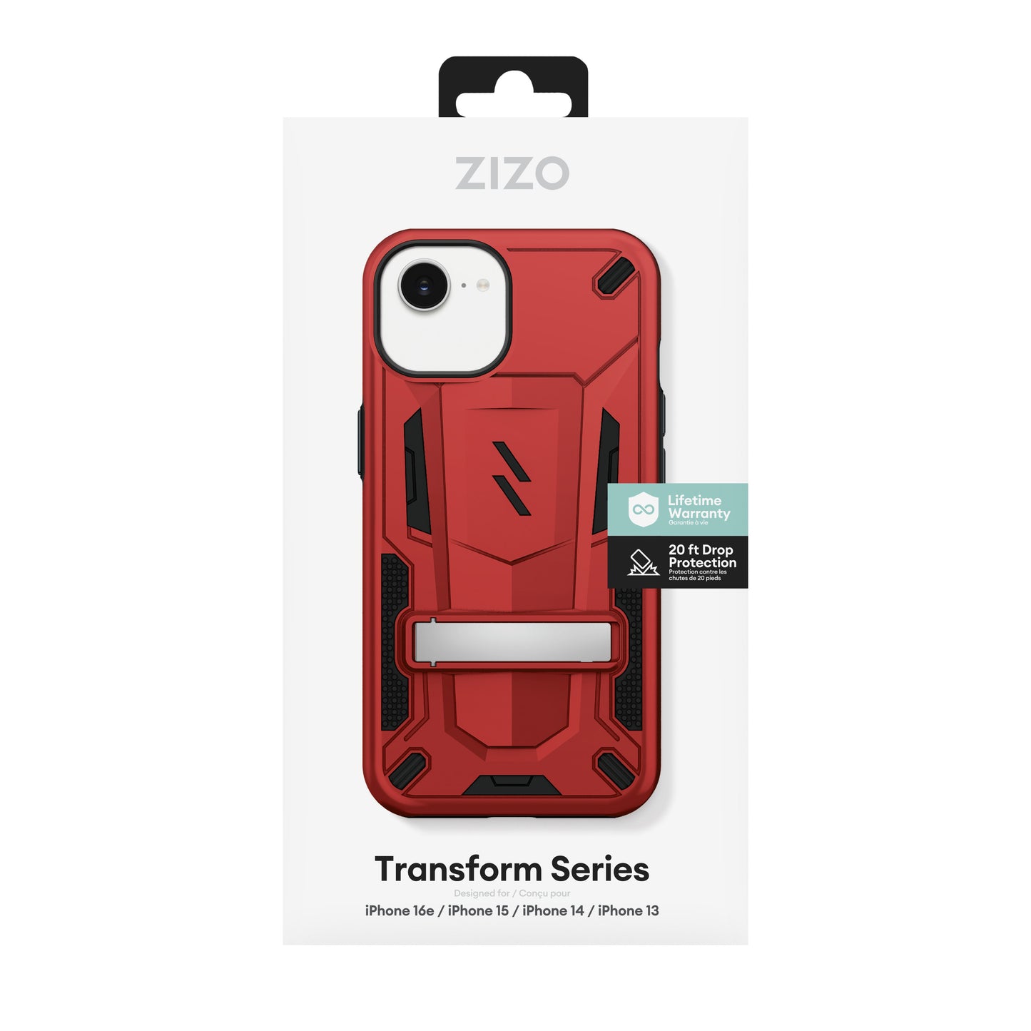 ZIZO TRANSFORM Series iPhone 16e Case - Red - ZIZO Wireless