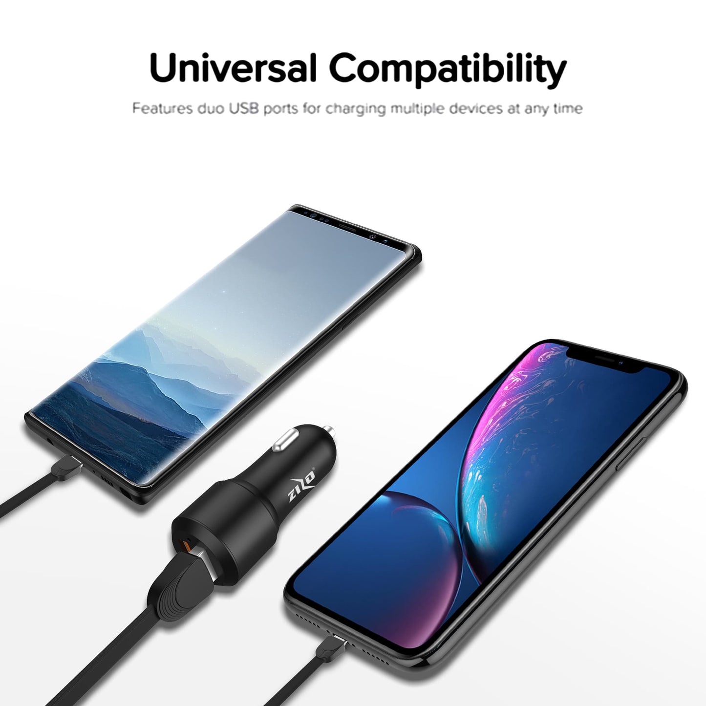 ZizoCharge 2in1 Adapter and 6ft Micro USB Cable Bundle - ZIZO Wireless