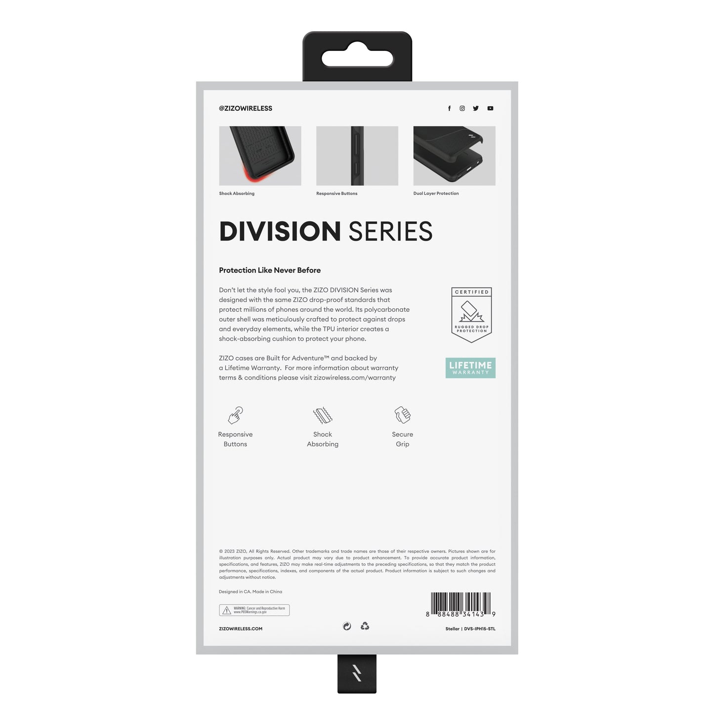 ZIZO DIVISION Series iPhone 15 Case - Stellar - ZIZO Wireless
