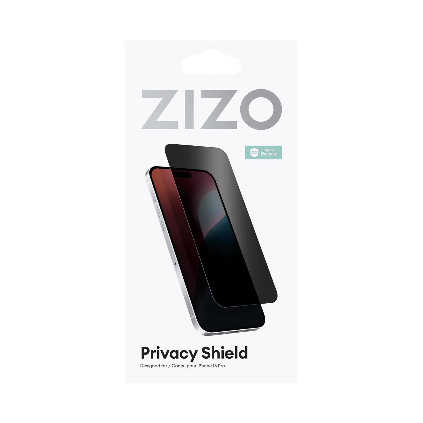 ZIZO PRIVACY Tempered Glass Screen Protector for iPhone 16 Pro - Privacy