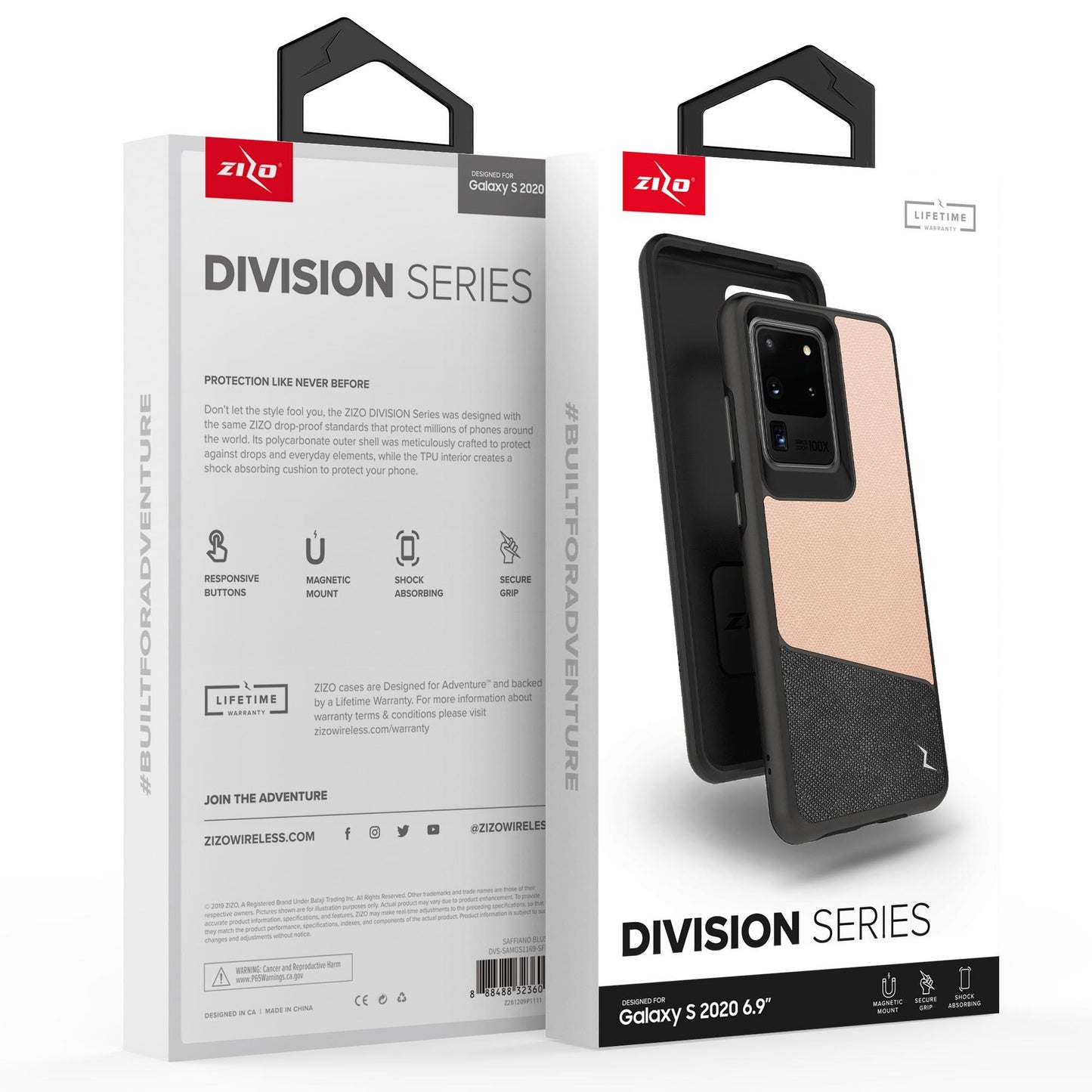 ZIZO DIVISION Series Galaxy S20 Ultra Case - Saffiano Blush - ZIZO Wireless