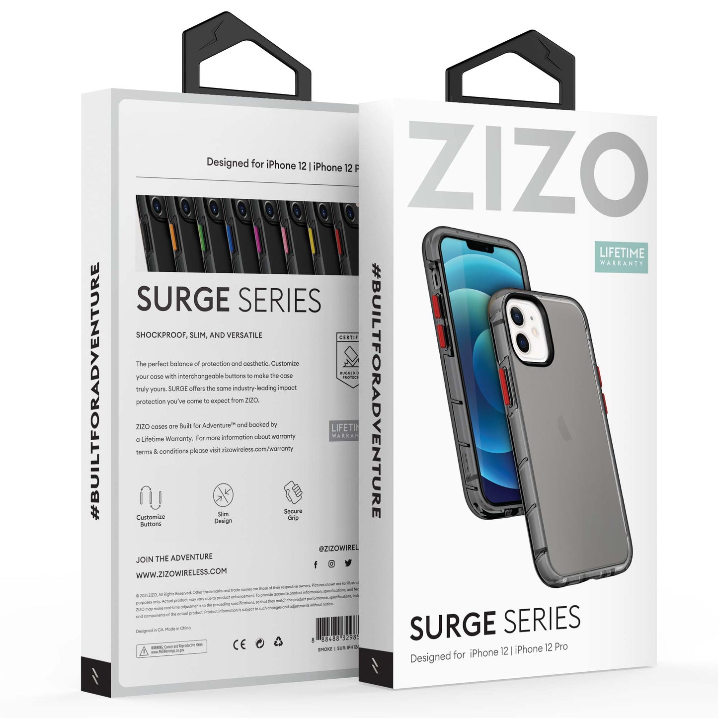 ZIZO SURGE Series iPhone 12 / iPhone 12 Pro Case - Smoke