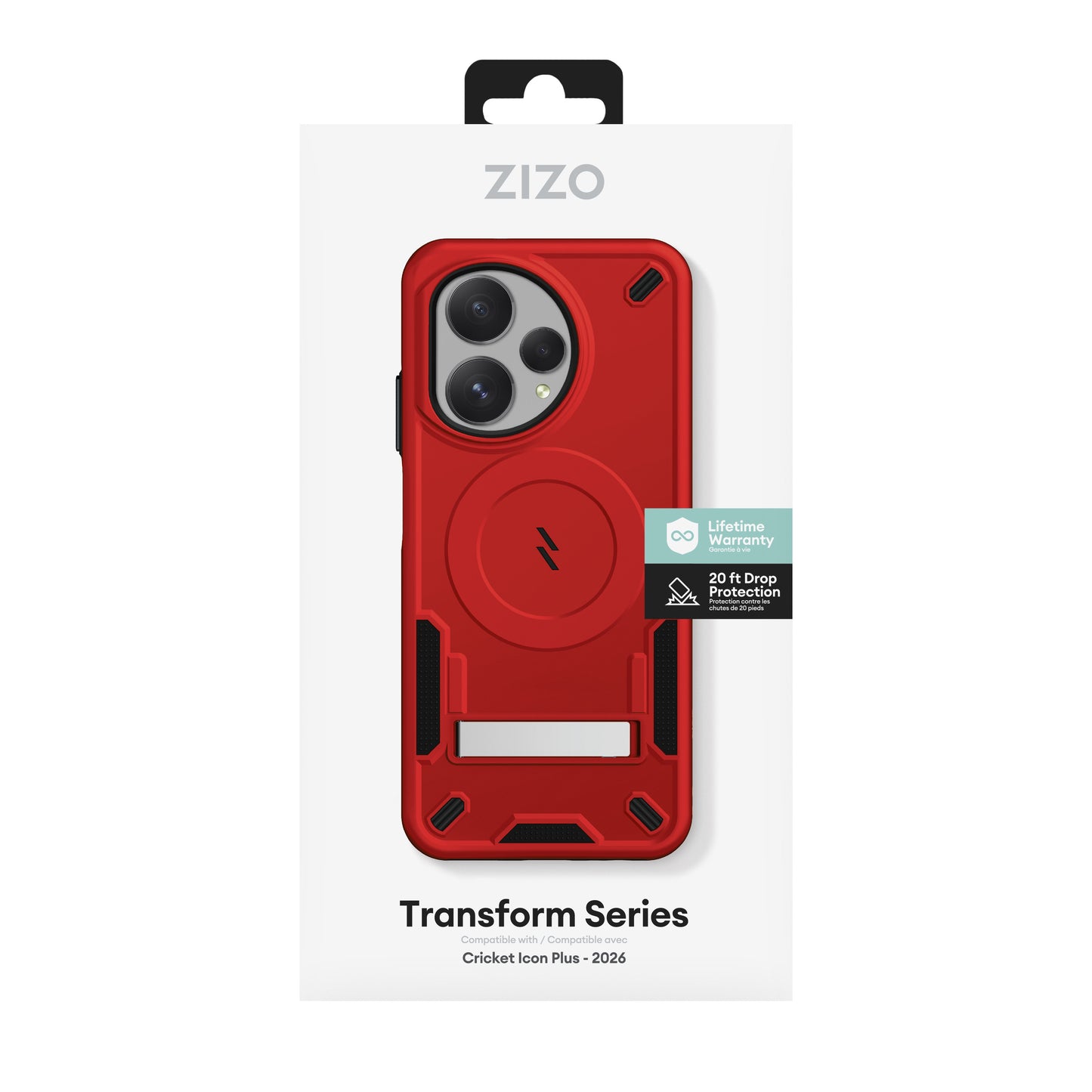 ZIZO TRANSFORM Series Cricket Icon Plus 2026 Case - Red - ZIZO Wireless