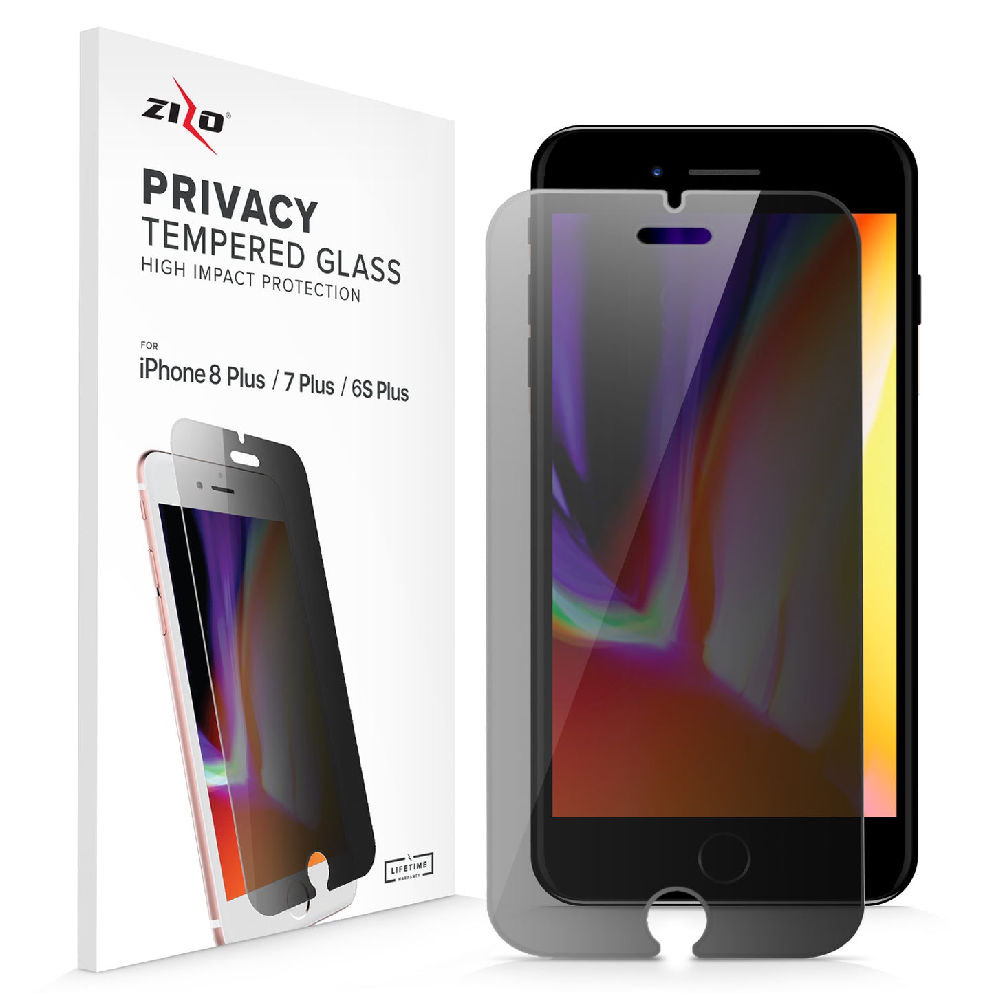 ZIZO PRIVACY Screen Protector for iPhone 8 Plus, iPhone 7 Plus Tempered Glass