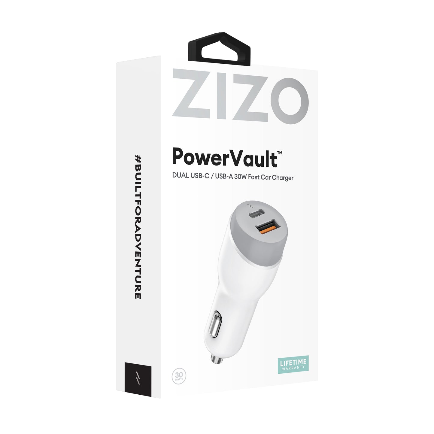 ZIZO PowerVault 30W Dual Port USB-C / USB-A Car Charger