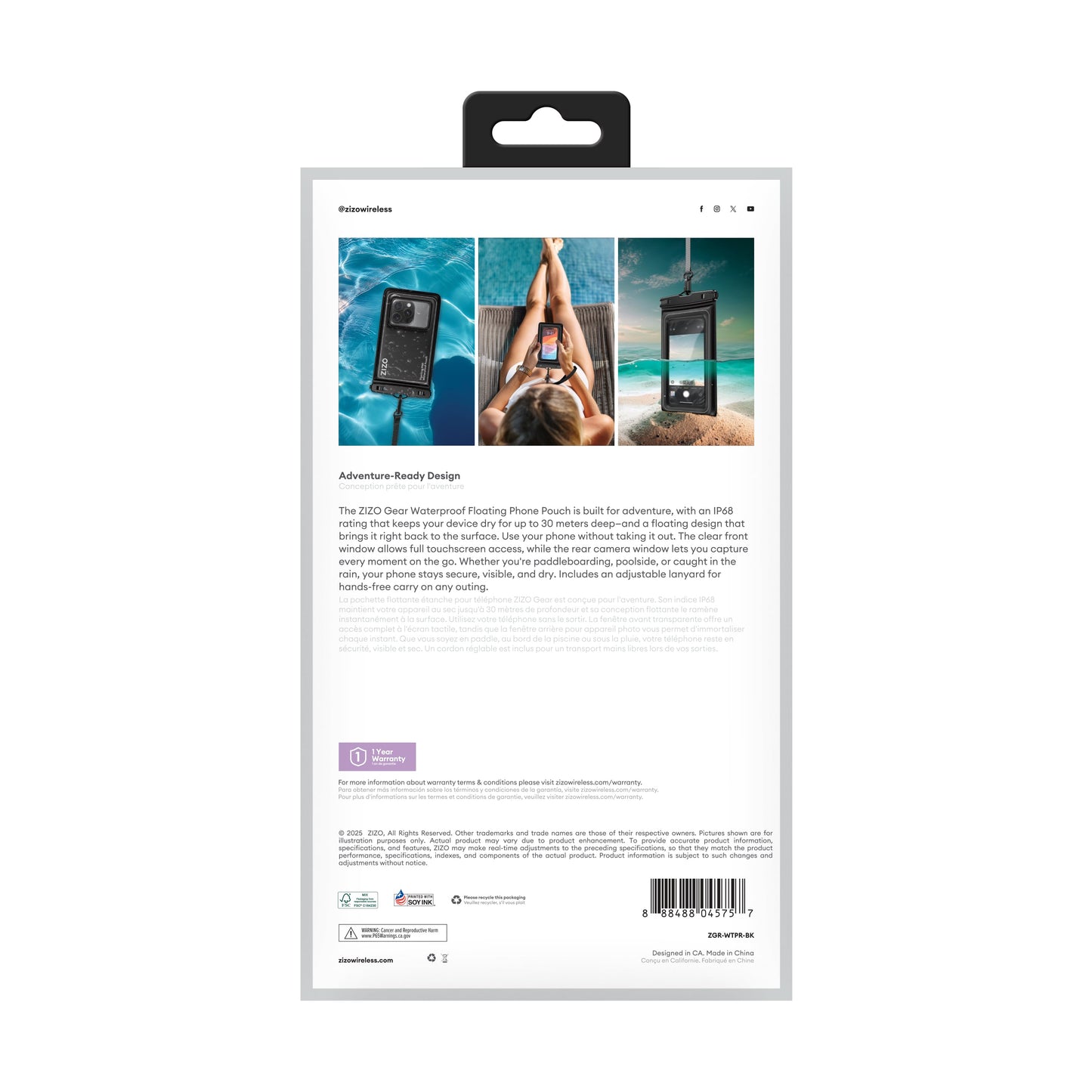 ZIZO Gear Waterproof Phone Pouch with Lanyard