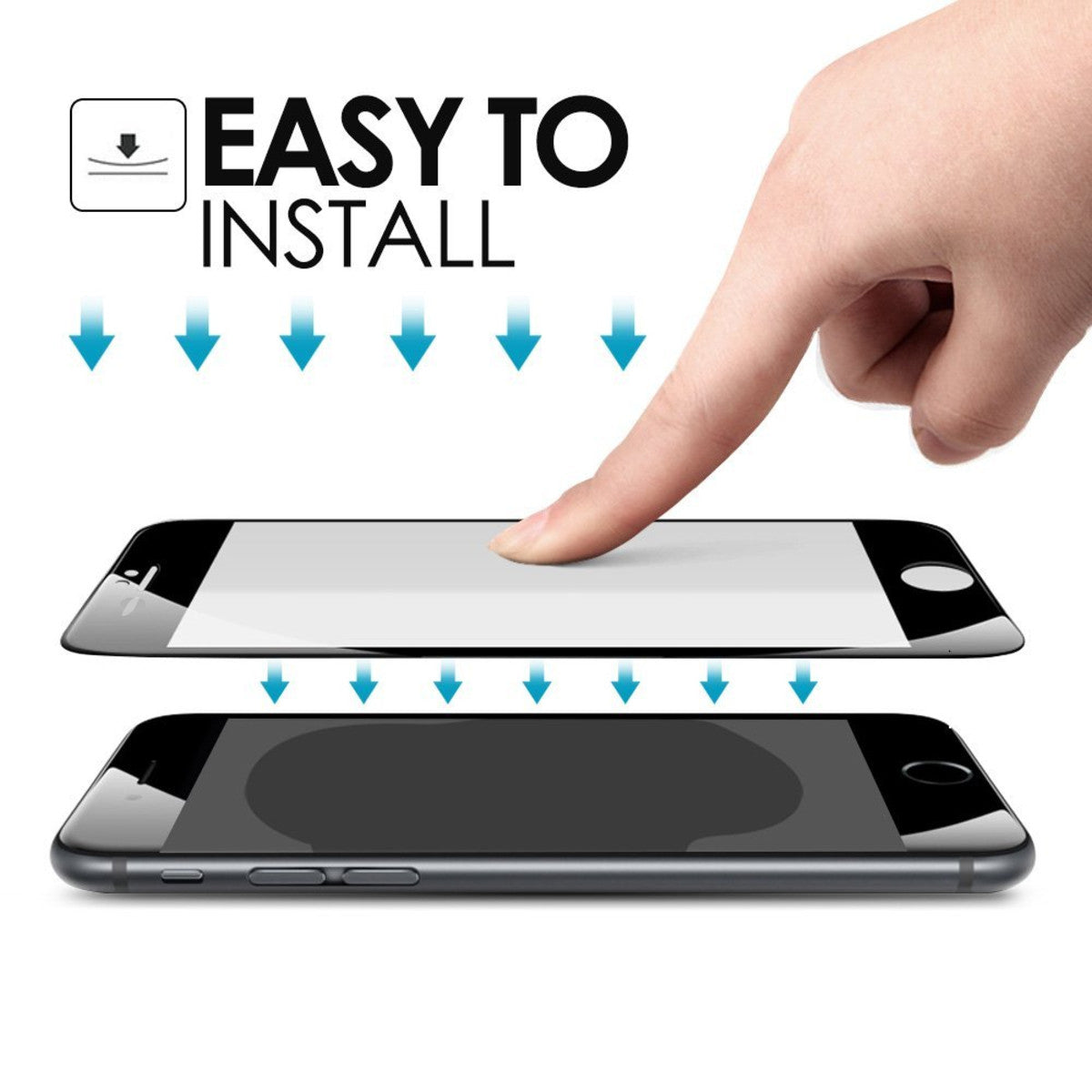 ZIZO TEMPERED GLASS Screen Protector iPhone 8 Plus / 7 Plus /6s Plus - Black