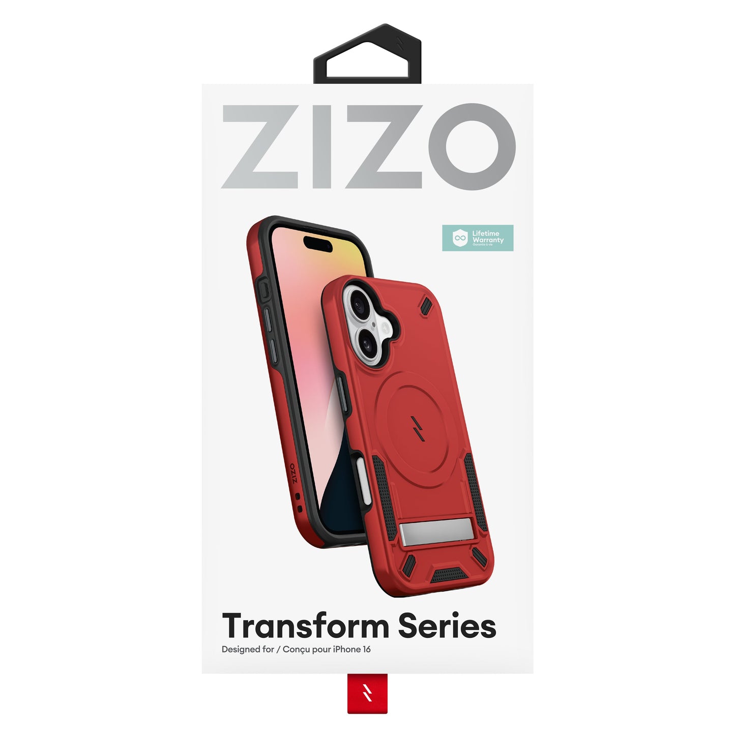 ZIZO TRANSFORM Series iPhone 16 Case - Red