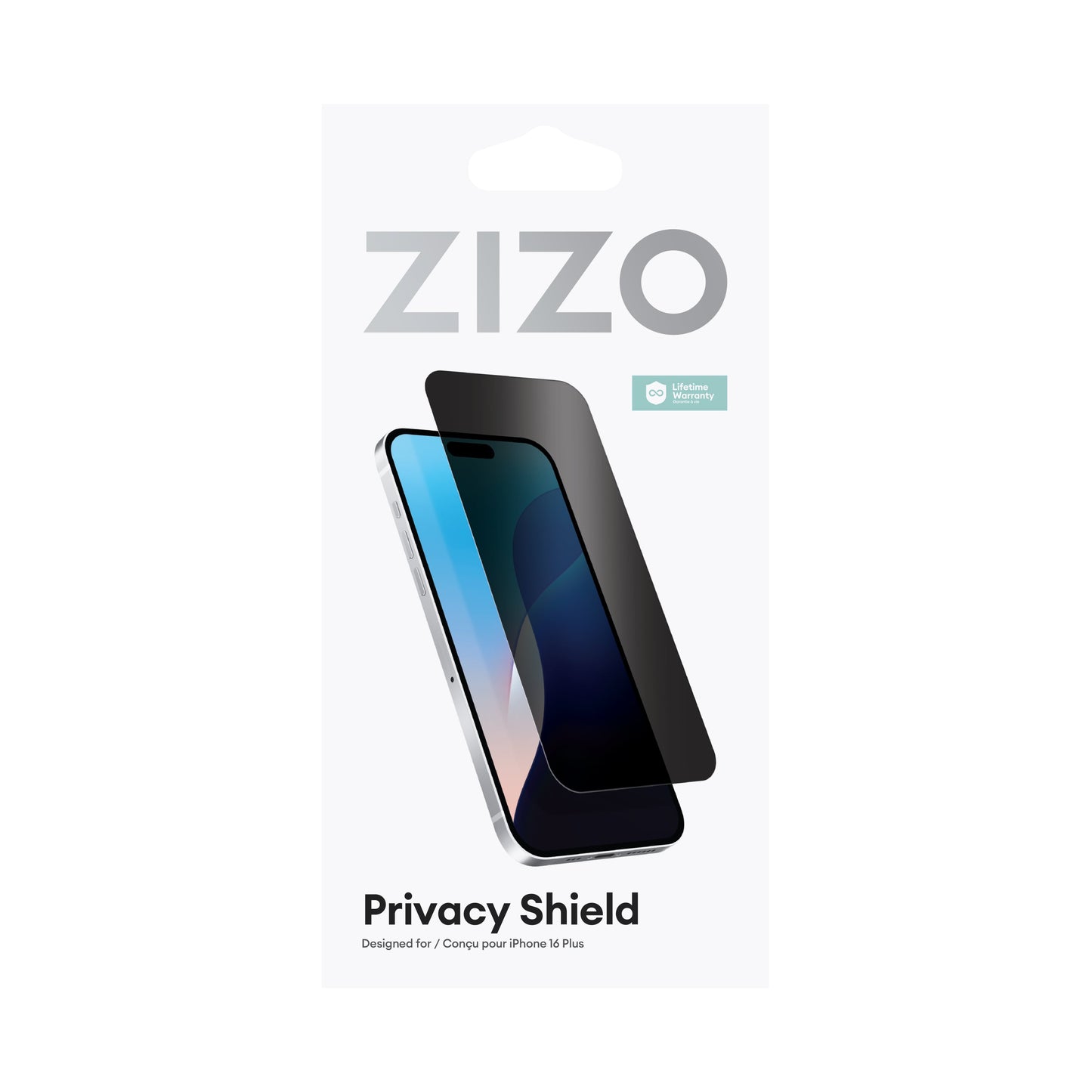 ZIZO PRIVACY Tempered Glass Screen Protector for iPhone 16 Plus - Privacy