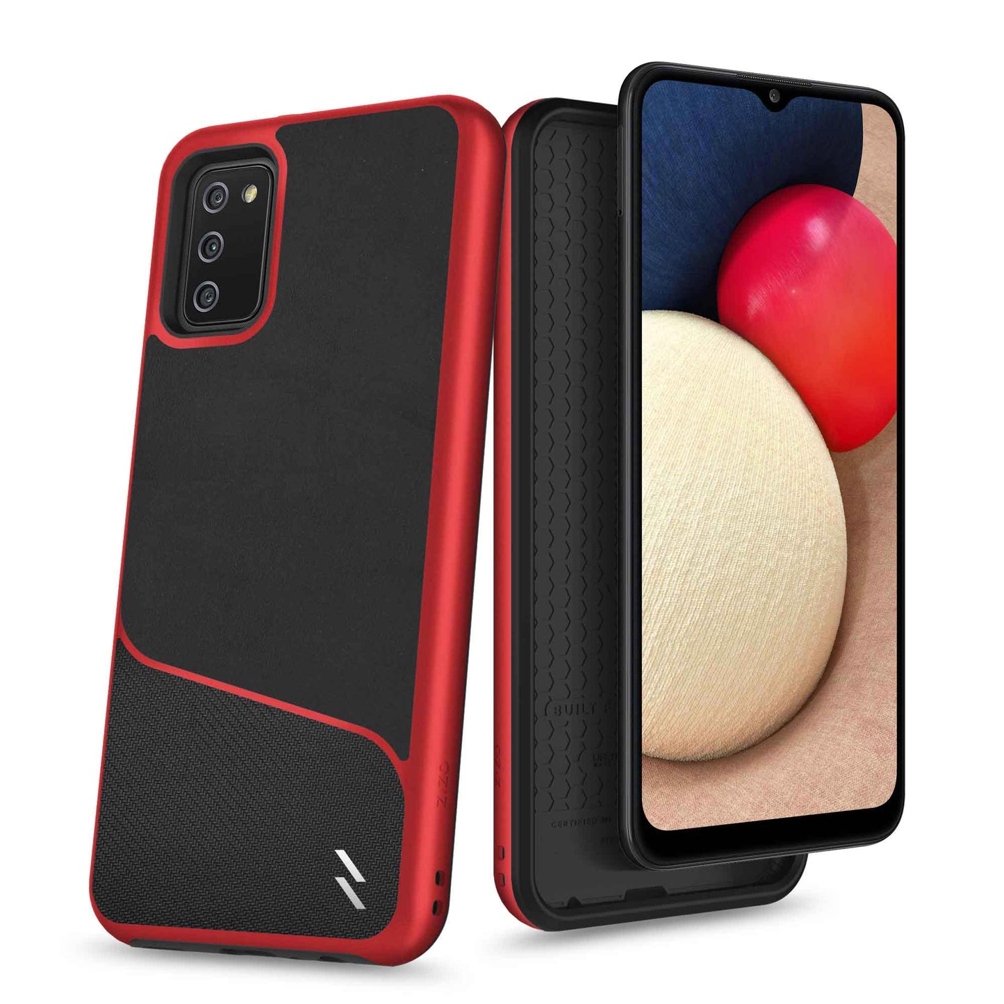 ZIZO DIVISION Series Galaxy A02s Case - Black & Red