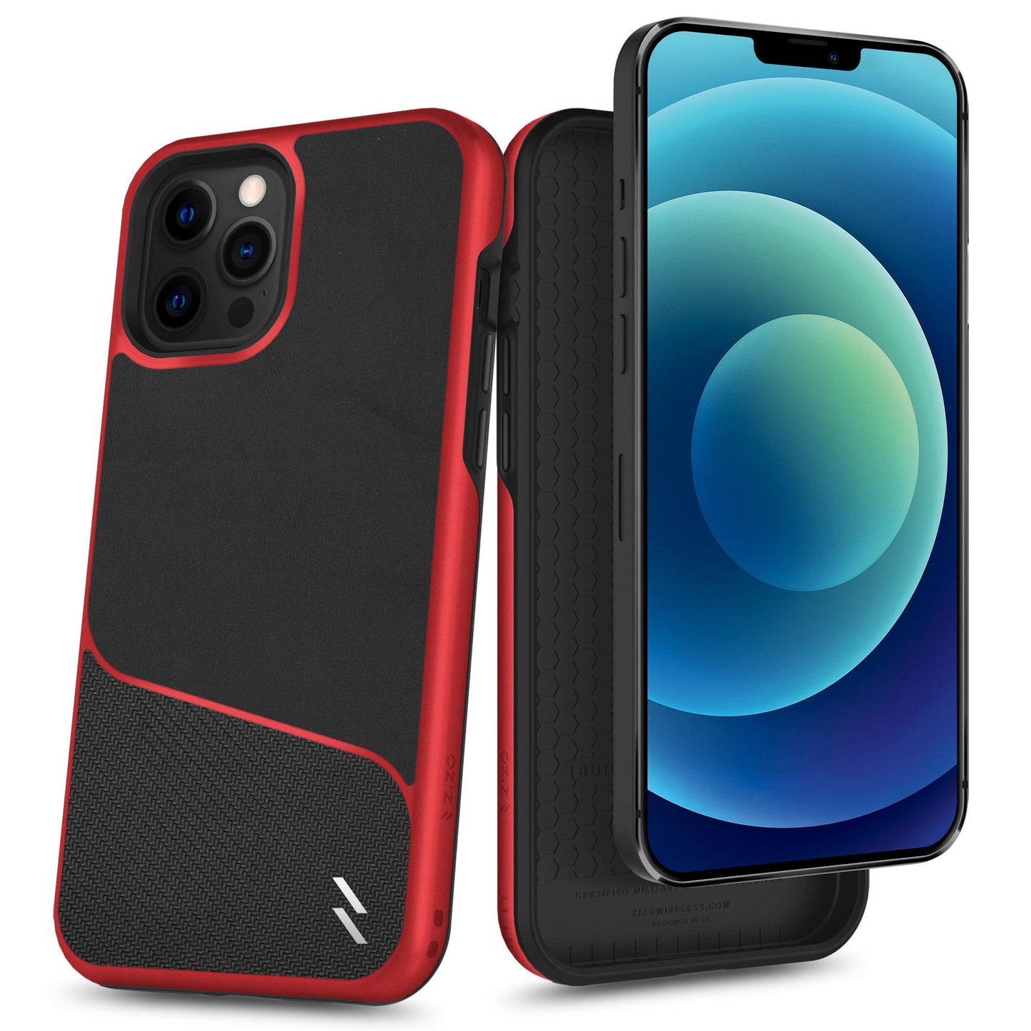 ZIZO DIVISION Series iPhone 12 / iPhone 12 Pro Case - Black & Red - ZIZO Wireless