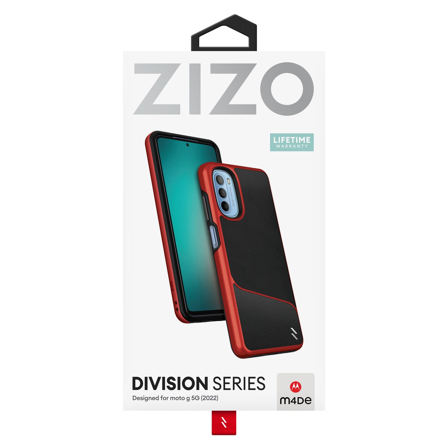 ZIZO DIVISION Series moto g 5G (2022) Case - Black & Red