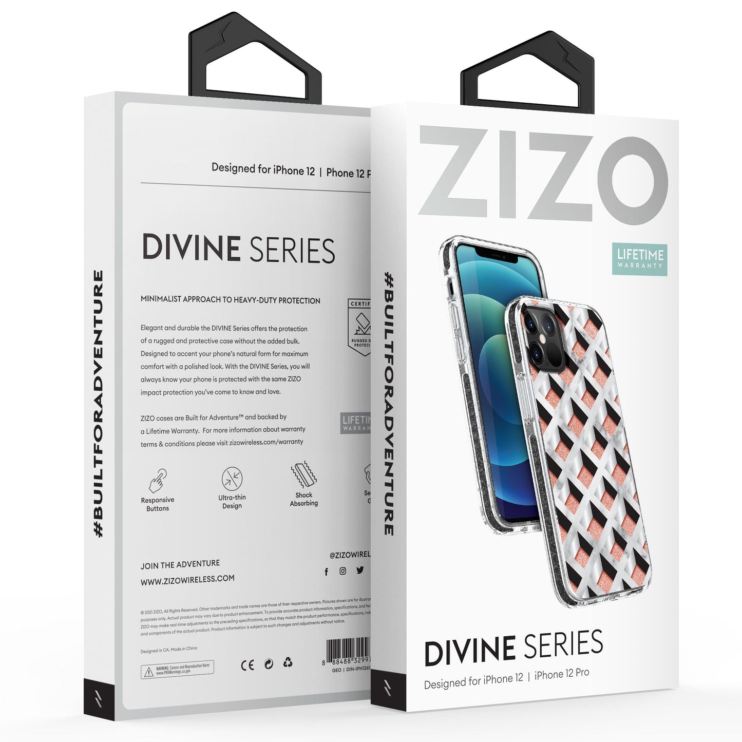 ZIZO DIVINE Series iPhone 12 / iPhone 12 Pro Case - Geo - ZIZO Wireless