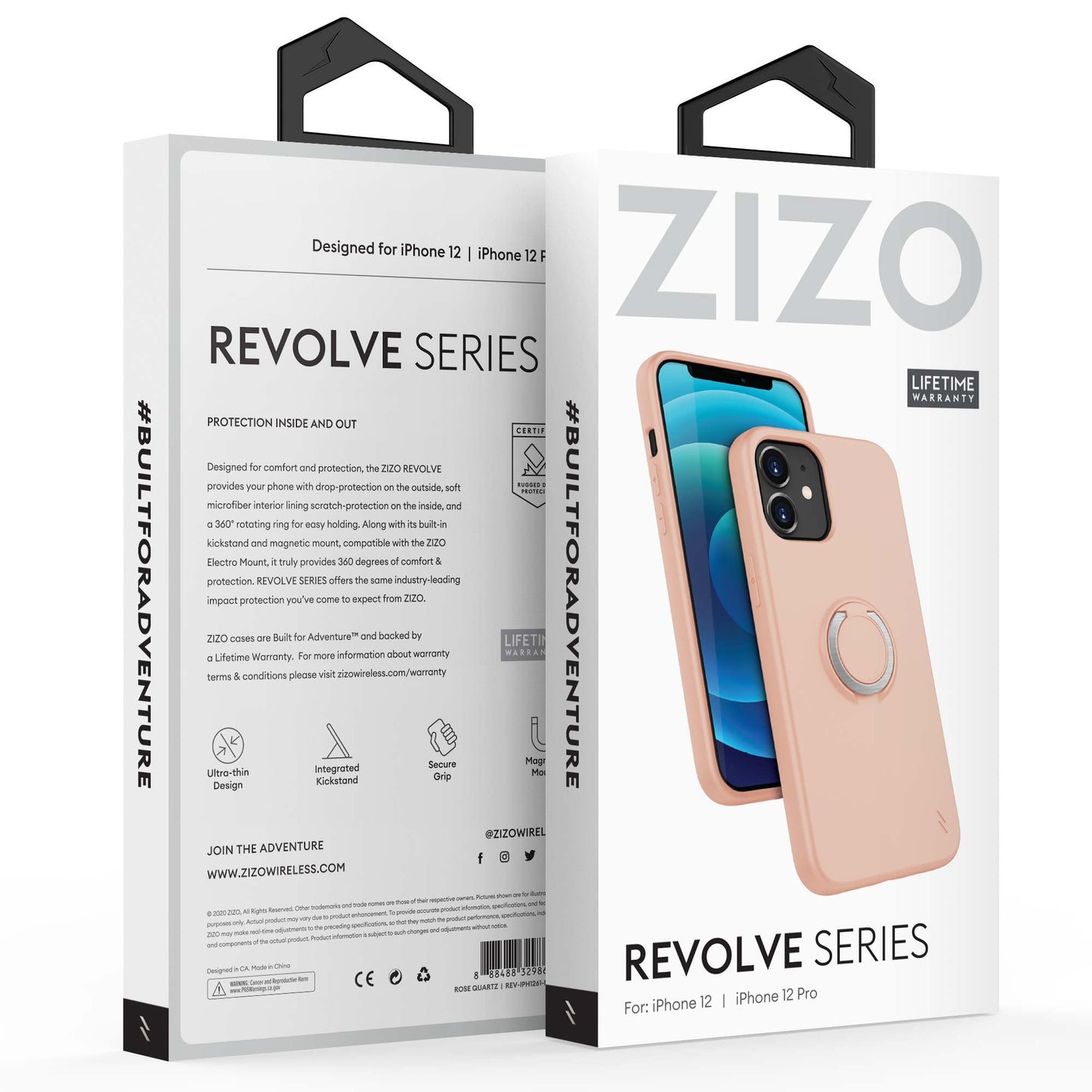 ZIZO REVOLVE Series iPhone 12 / iPhone 12 Pro Case - Rose Quartz