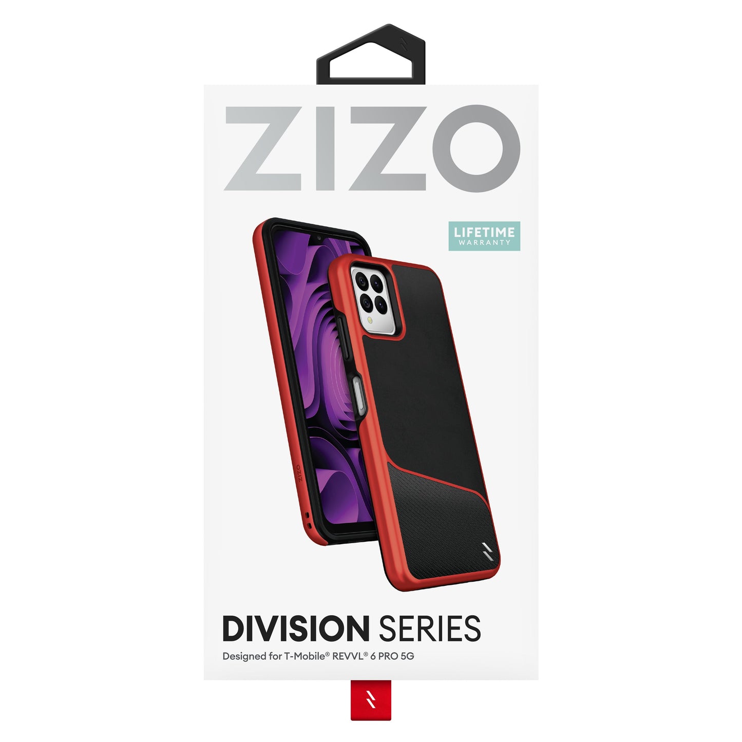ZIZO DIVISION Series T-Mobile REVVL 6 Pro 5G Case - Black & Red - ZIZO Wireless
