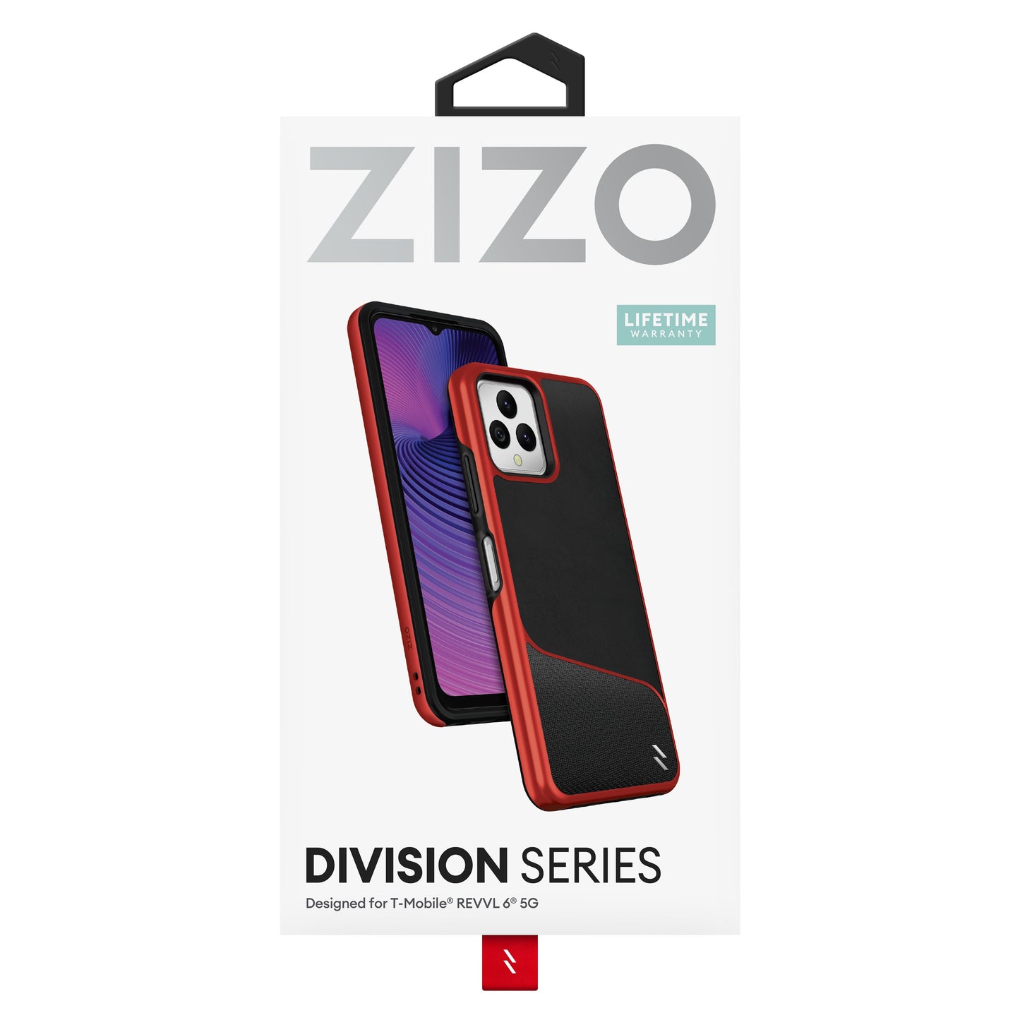 ZIZO DIVISION Series T-Mobile REVVL 6 5G Case - Black & Red - ZIZO Wireless