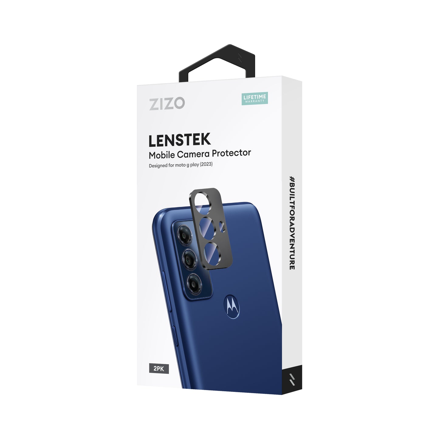 ZIZO LensTek moto g play 2023 Camera Lens Protector (2 Pack) - Black