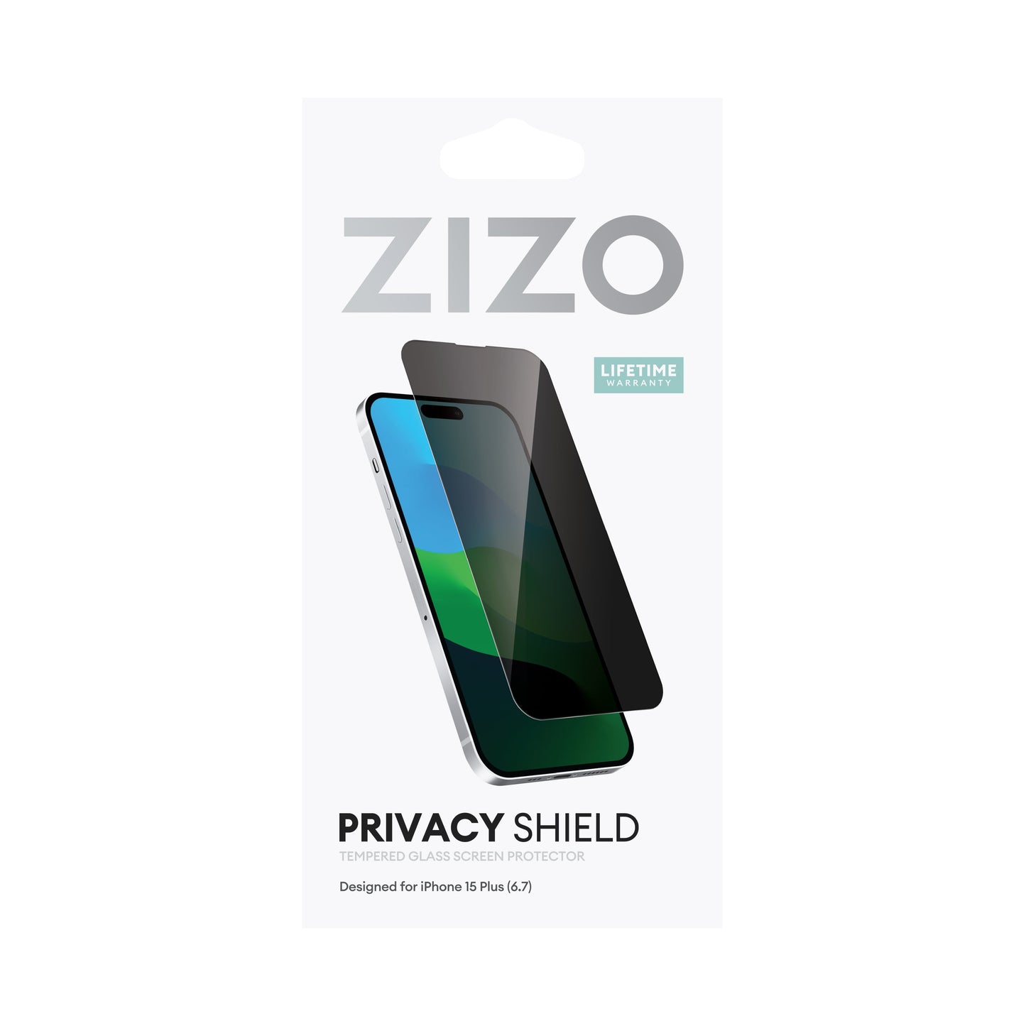 ZIZO PRIVACY Tempered Glass Screen Protector for iPhone 15 Plus - Privacy
