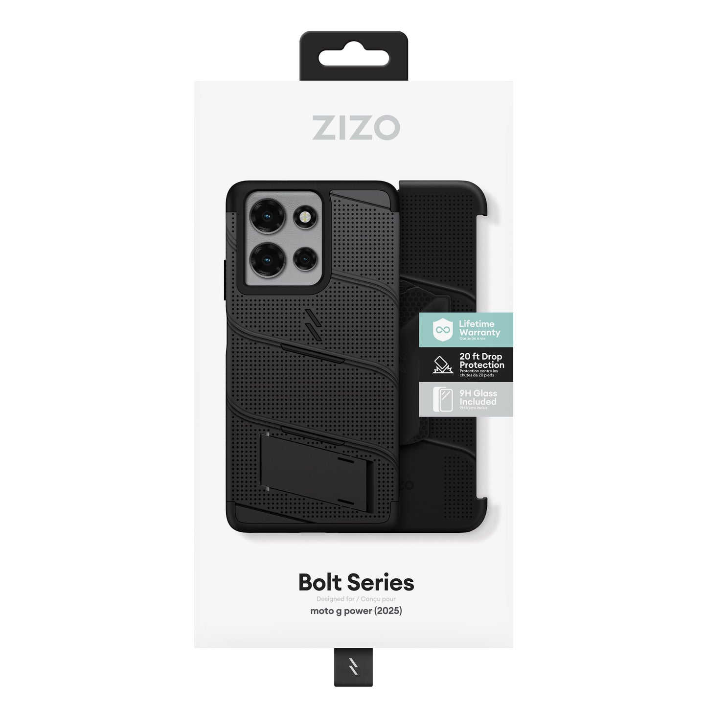ZIZO BOLT Bundle moto g power - 2025 / 2026 Case with Tempered Glass