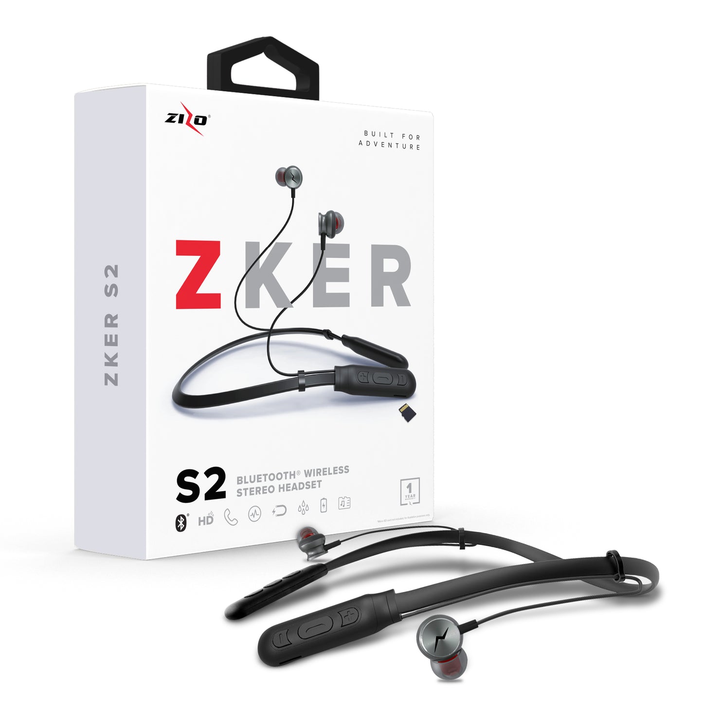 For any Phone Model with Bluetooth Capability - ZIZO ZKER S2 Bluetooth Neckband Wireless Headset
