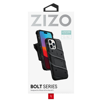 ZIZO BOLT Bundle iPhone 15 Pro Max Case - Black