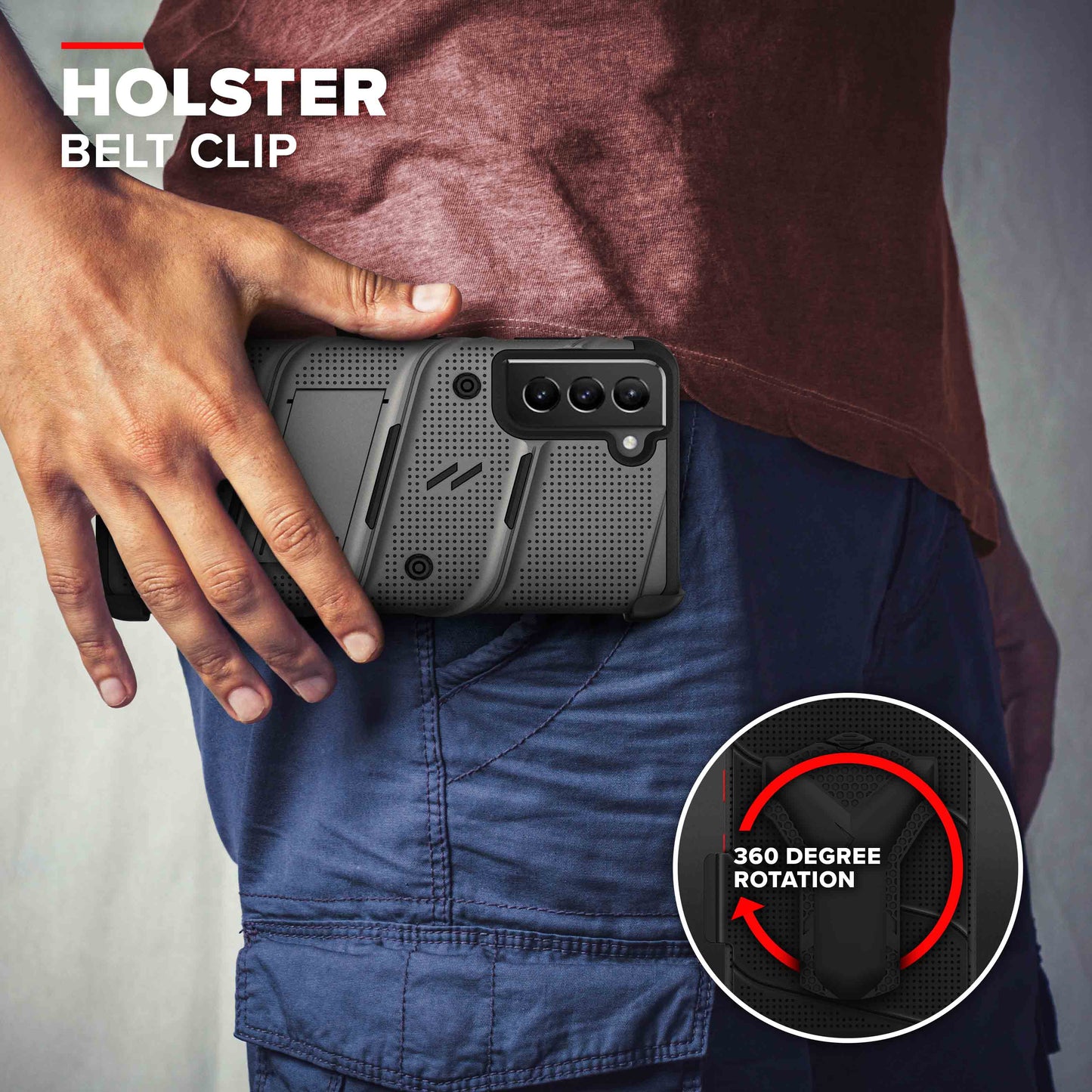 ZIZO BOLT Series Galaxy S21+ 5G Case with Tempered Glass