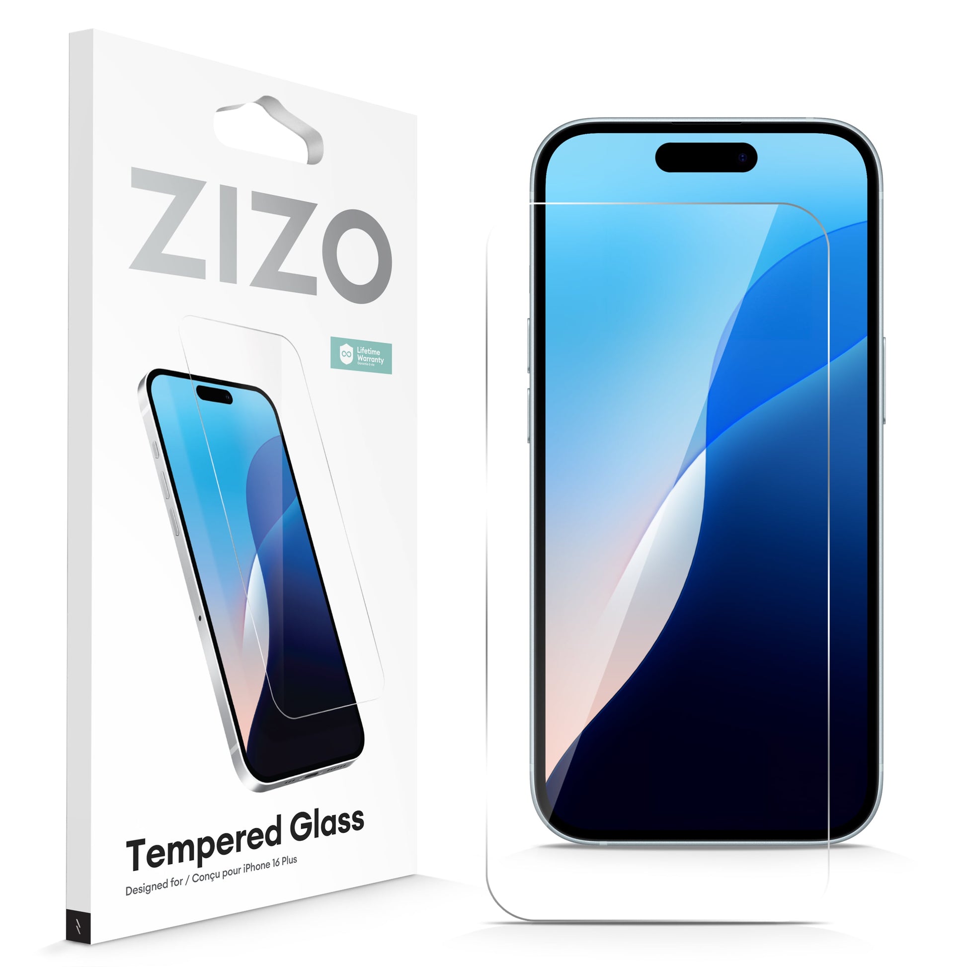 ZIZO TEMPERED GLASS Screen Protector for iPhone 16 Plus - Clear - ZIZO Wireless
