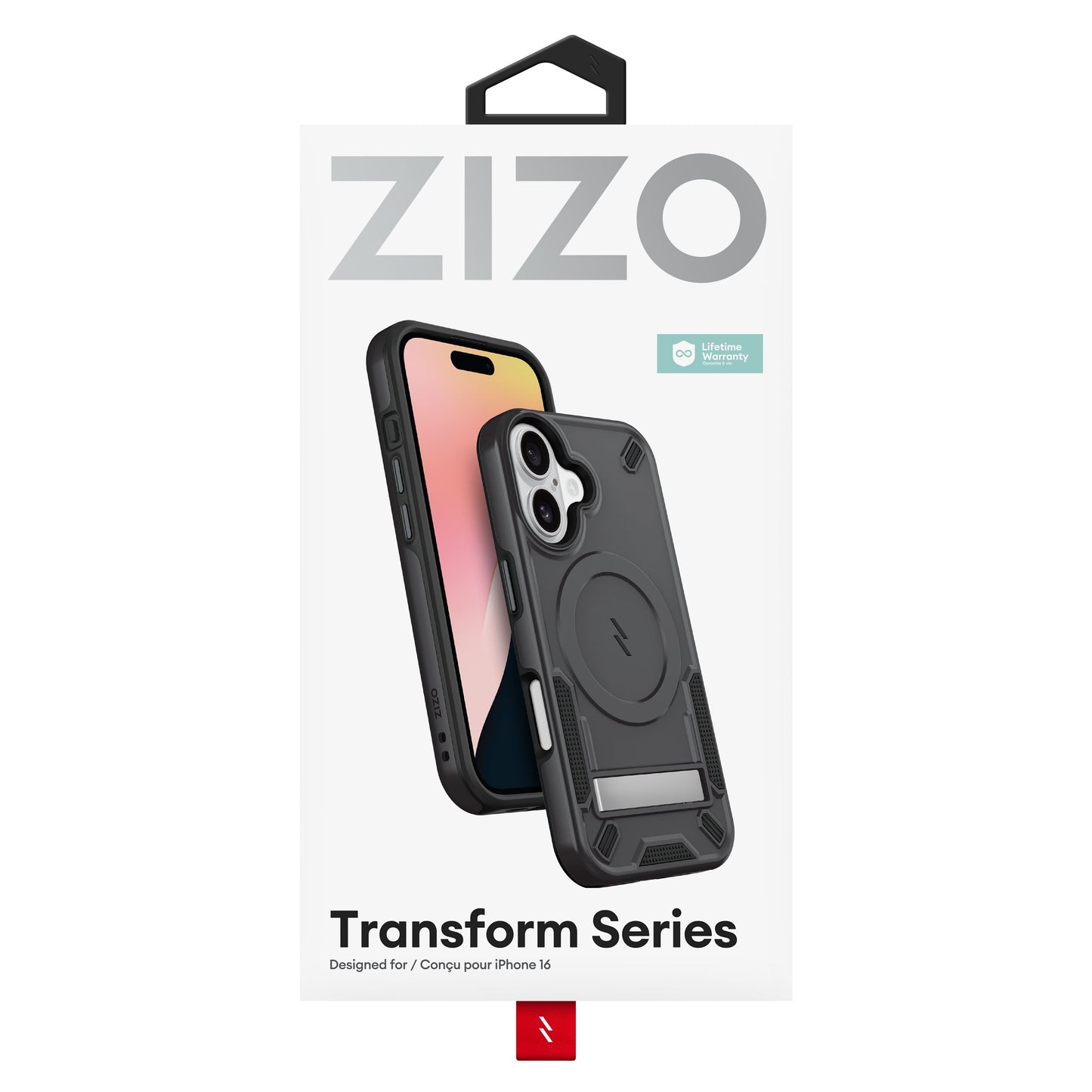 ZIZO TRANSFORM Series iPhone 16 Case - Black