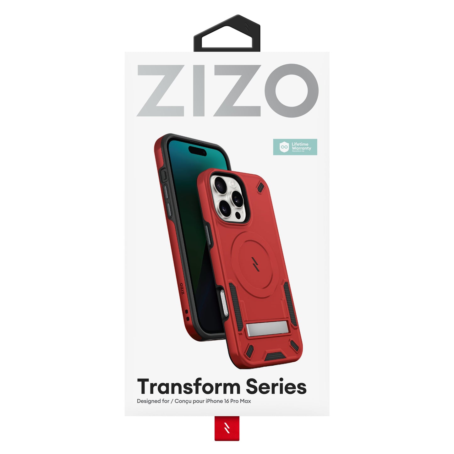 ZIZO TRANSFORM Series iPhone 16 Pro Max Case - Red