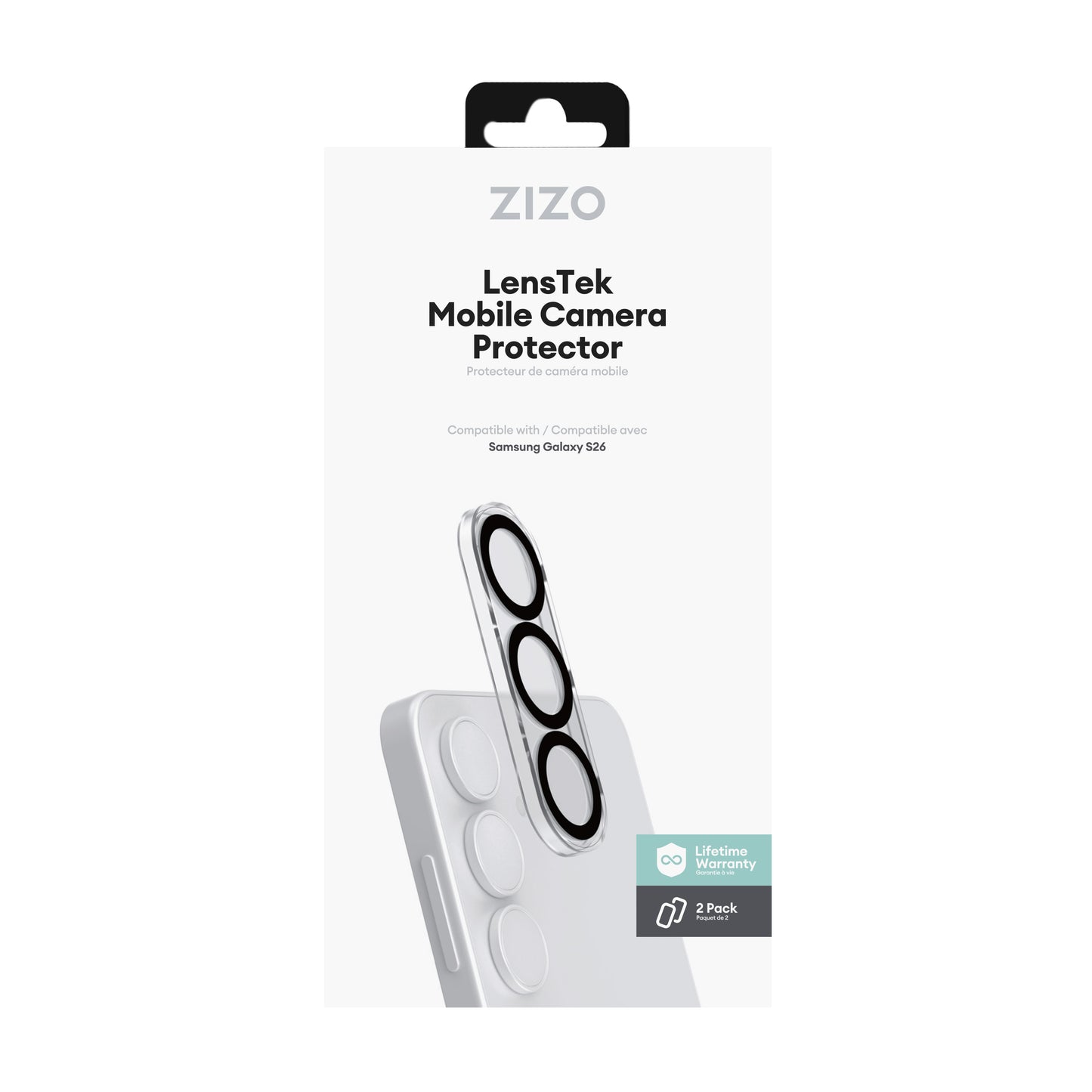 ZIZO LensTek Galaxy S26 Camera Lens Protector (2 Pack)