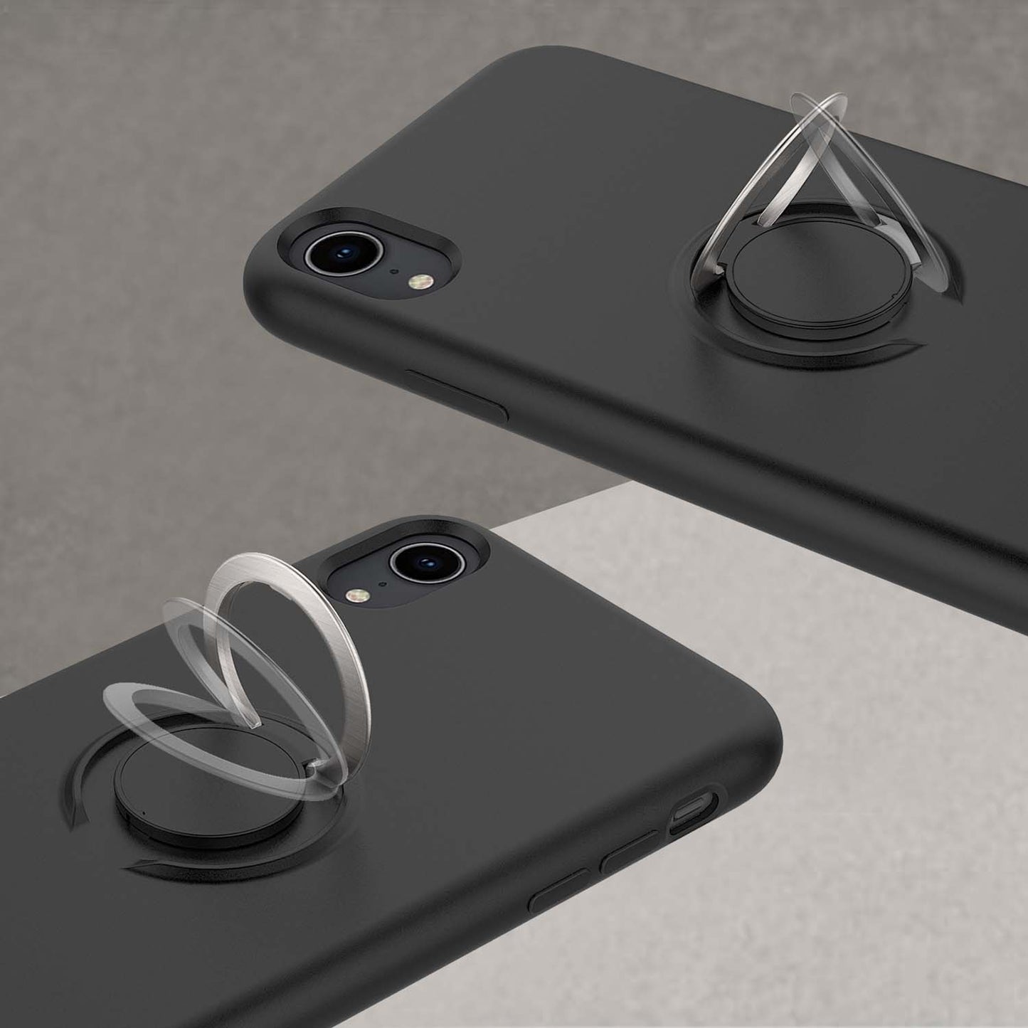 For iPhone XR - REVOLVE Case with Built In 360° Ring Holder Kickstand and Magnetic Mount