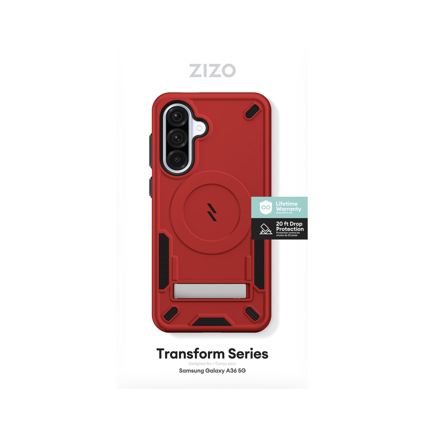 ZIZO TRANSFORM Series Galaxy A36 5G Case - Red - ZIZO Wireless