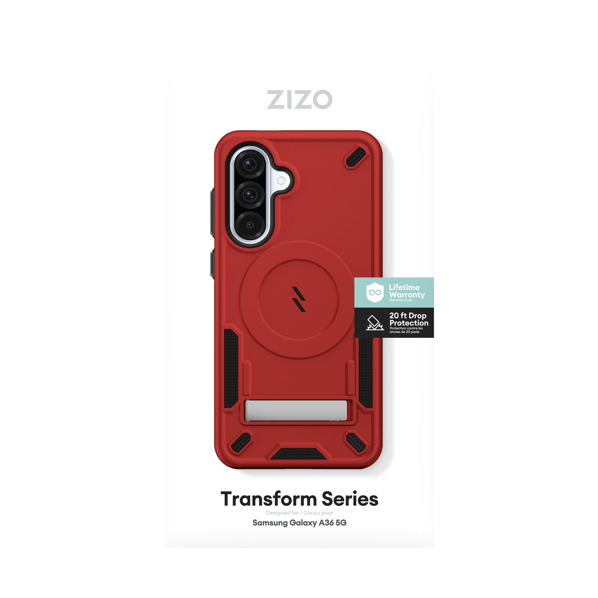 ZIZO TRANSFORM Series Galaxy A36 5G Case - Red - ZIZO Wireless