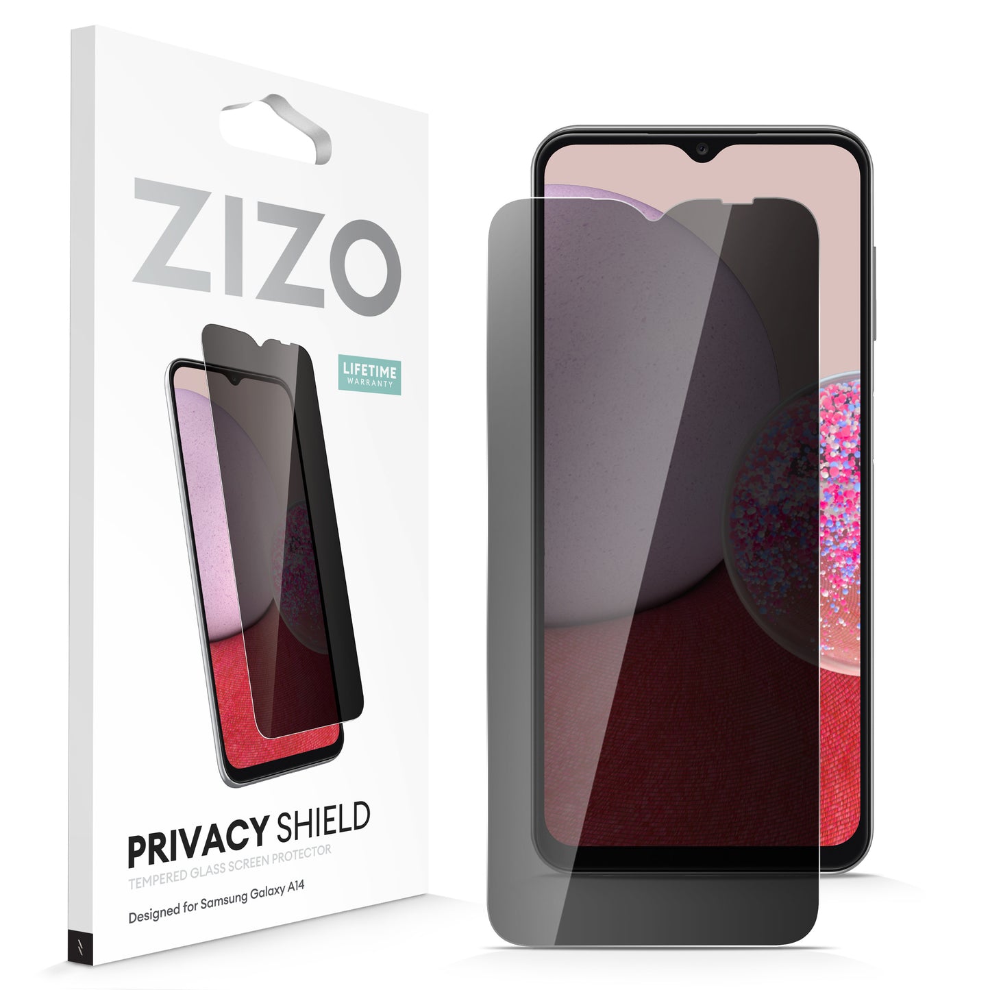 ZIZO PRIVACY Tempered Glass Screen Protector for Galaxy A14 5G - Privacy - ZIZO Wireless
