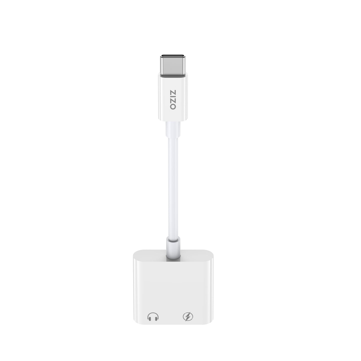ZIZO Pulse USB-C to 3.5mm Audio Adapter with Charging Passthrough - White