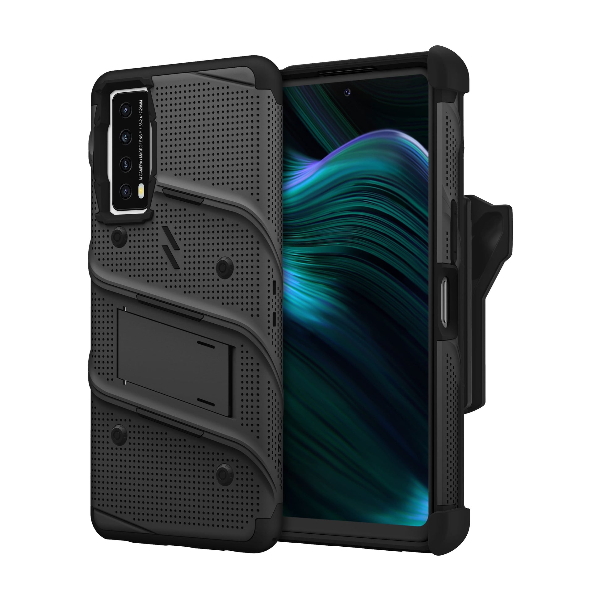 Zizo Bolt Bundle for TCL Stylus 5G Case with Screen Protector Kickstand Holster Lanyard - Black Zizo Bolt Bundle for TCL Stylus 5G Case with Screen Protector Kickstand Holster Lanyard - Black