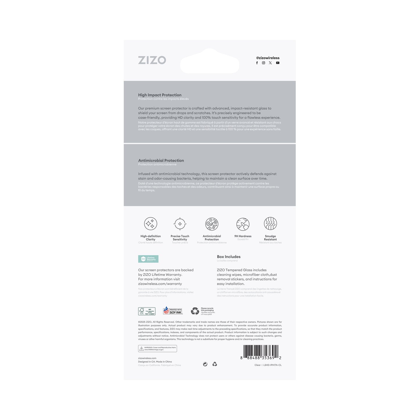 ZIZO TEMPERED GLASS Screen Protector for iPhone Air