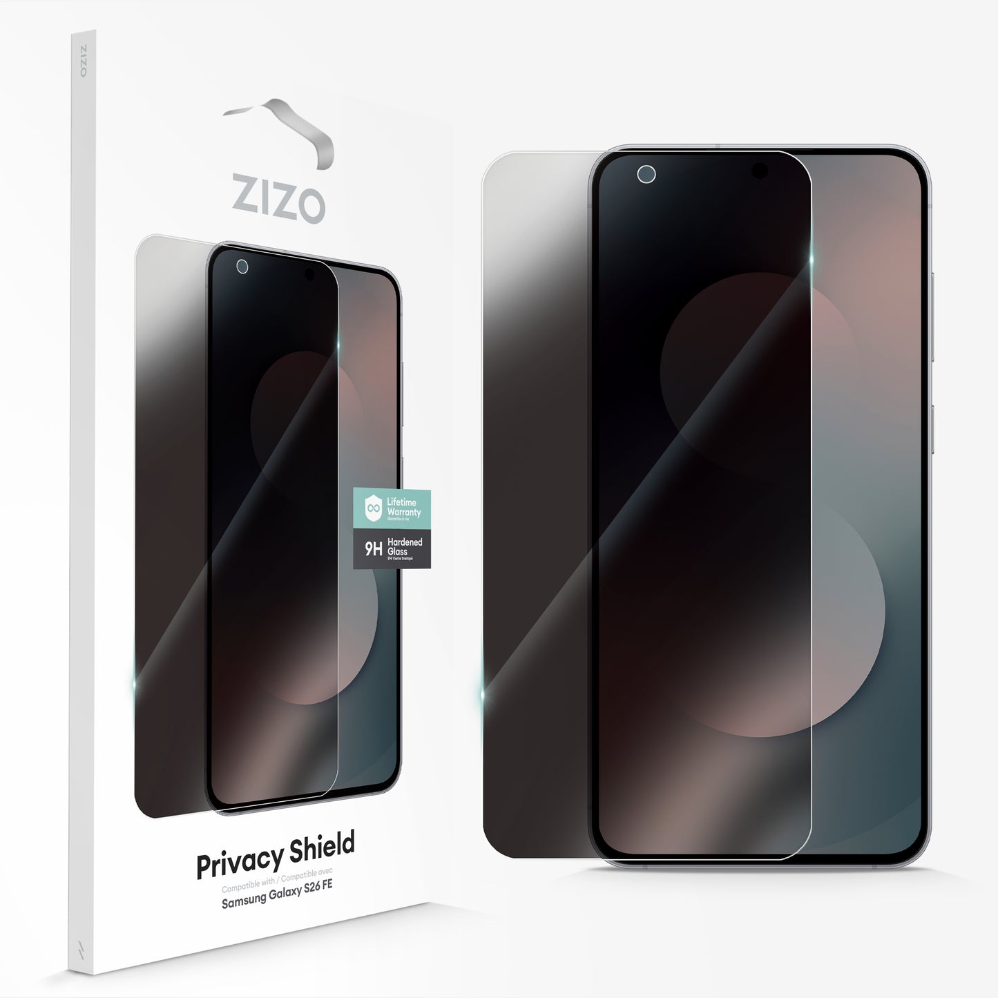 ZIZO Privacy Lightning Shield Galaxy S26 FE Privacy Tempered Glass Screen Protector